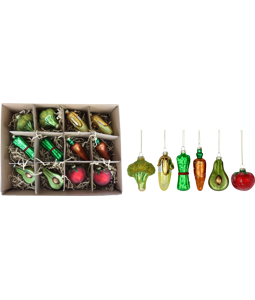 GLASSCHMUCKDISPLAY VEGETABLE  S/12