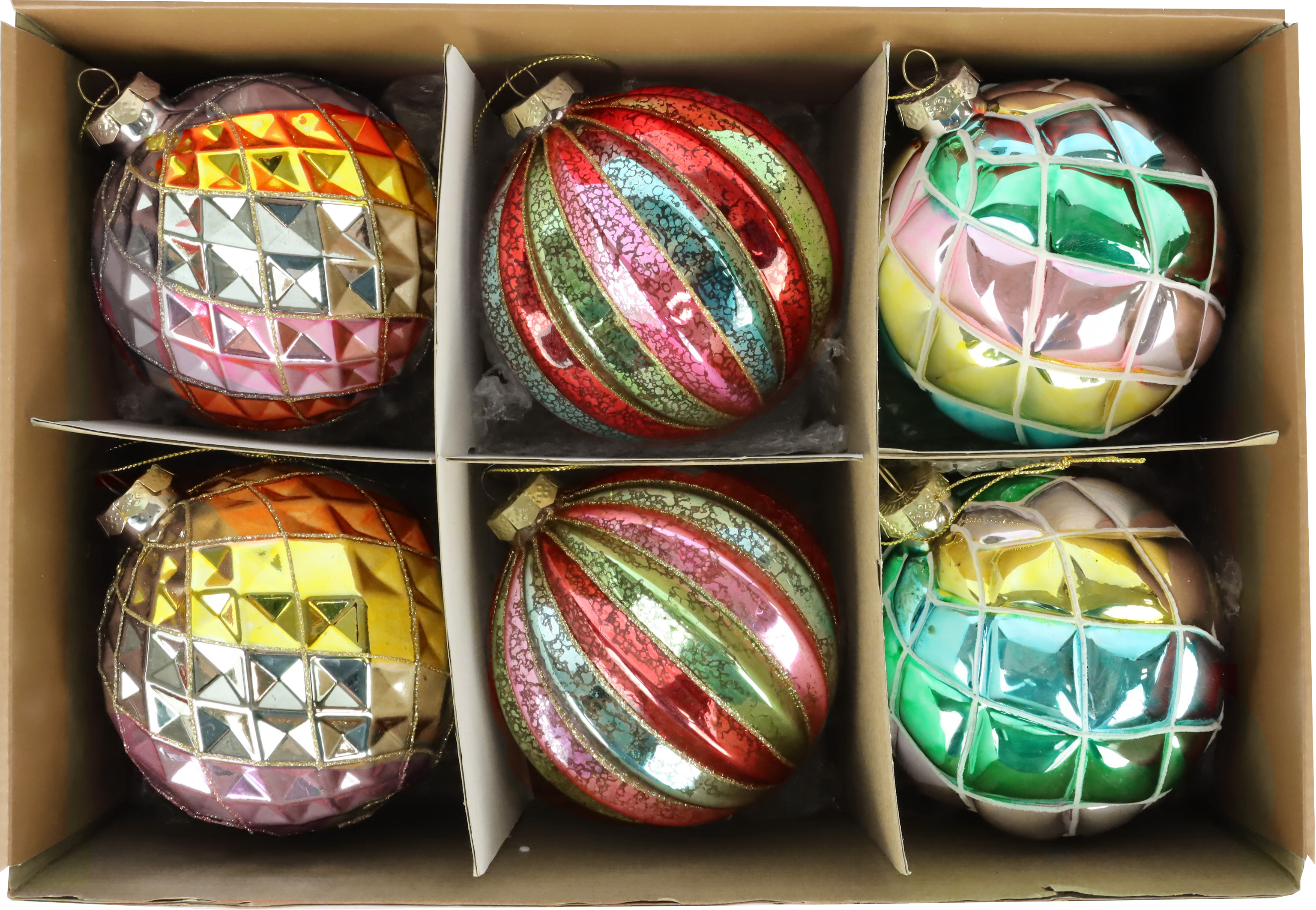 GLASKUGELN HARLEKIN  S/6