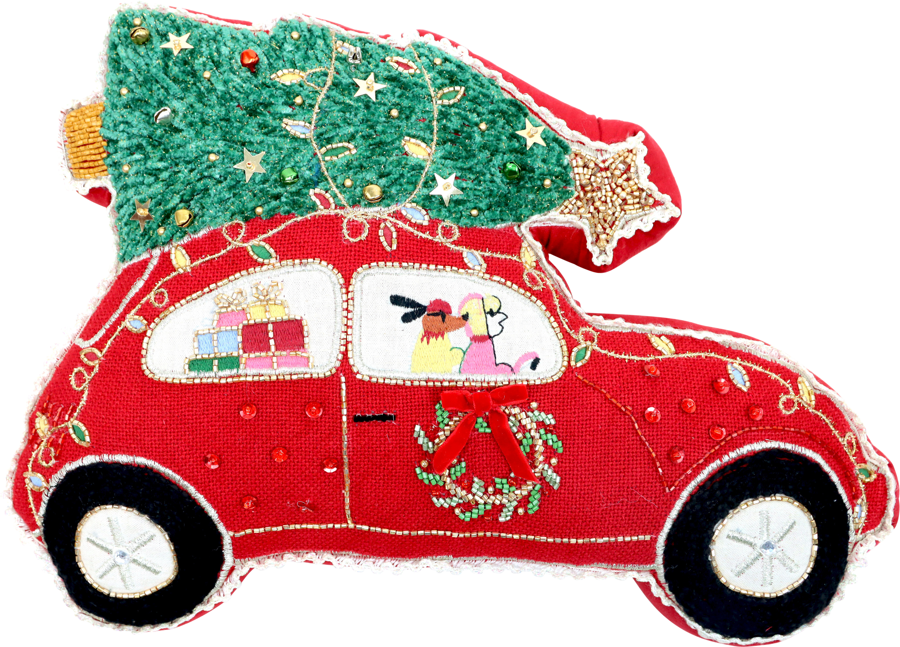 KISSEN WEIHNACHTSAUTO 28X39