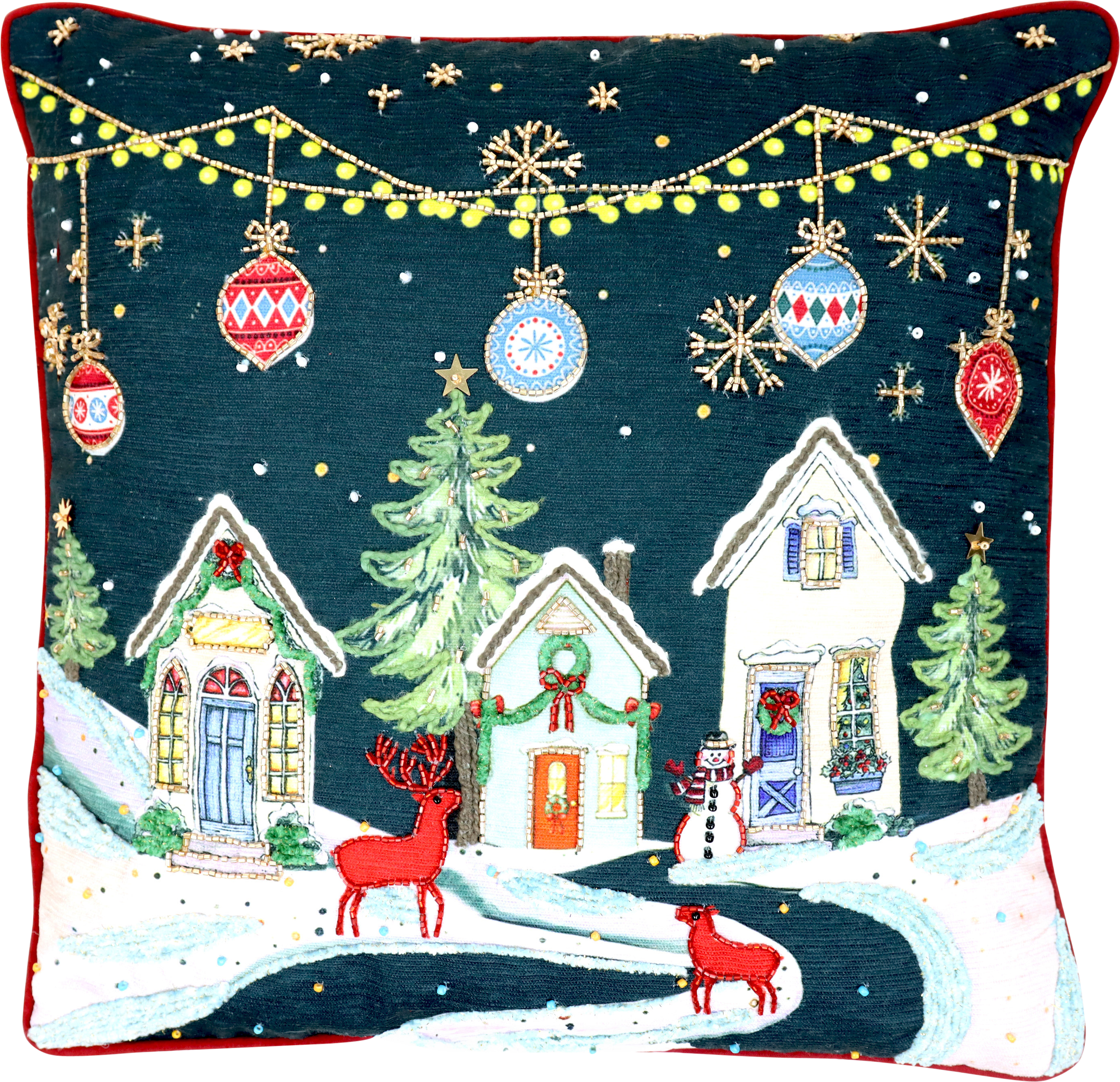 KISSEN XMAS-VILLAGE 40X40