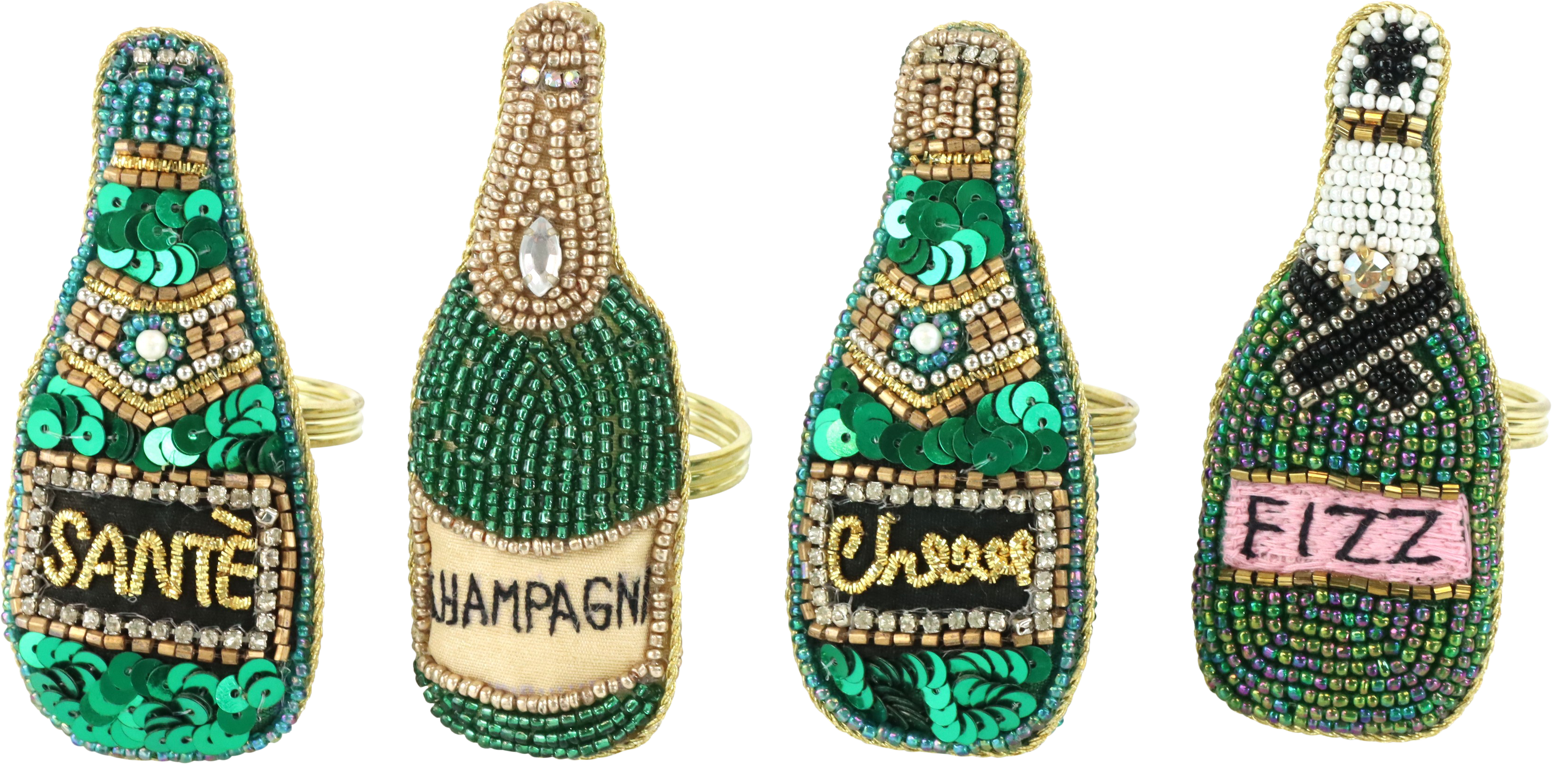 SERVIETTENRINGE BOTTLES  S/4