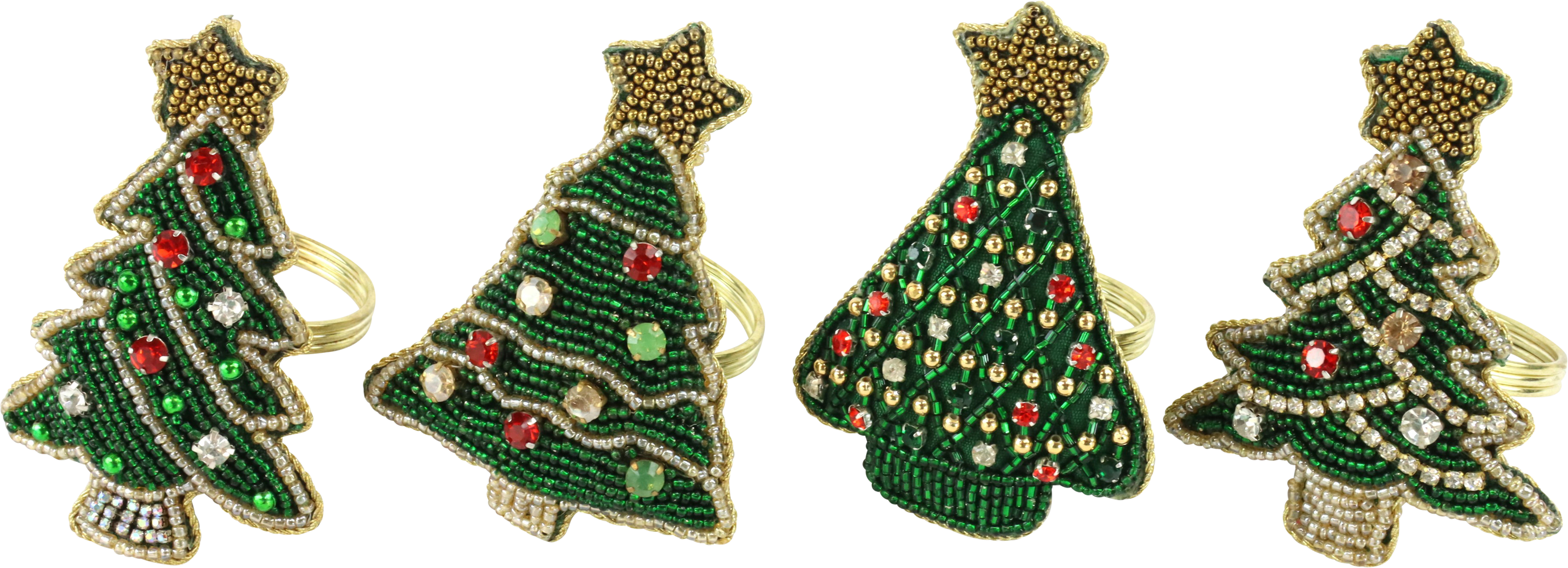 SERVIETTENRINGE XMAS-TREES  S/4