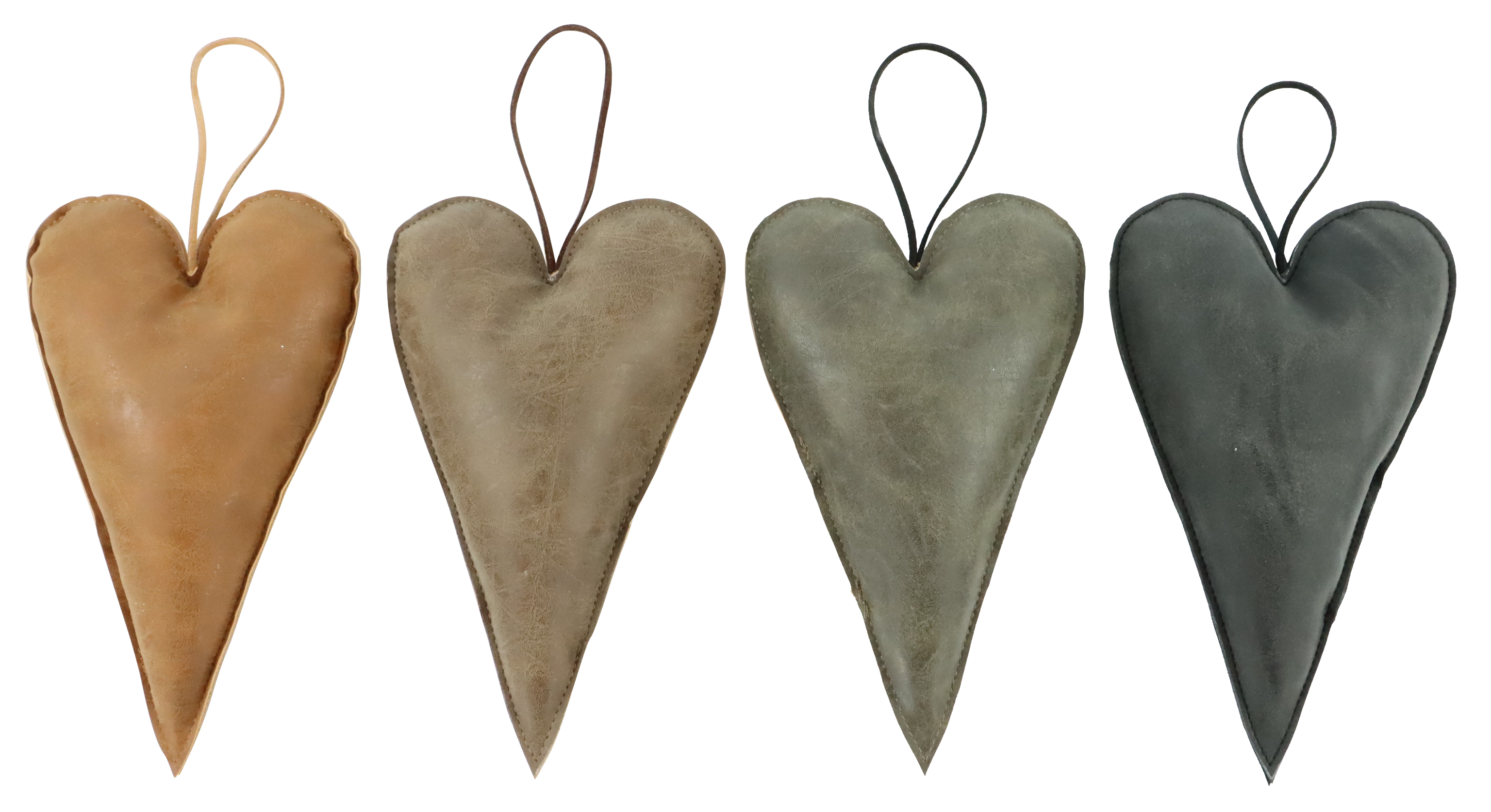 LEDERHÄNGER HERZEN  S/4