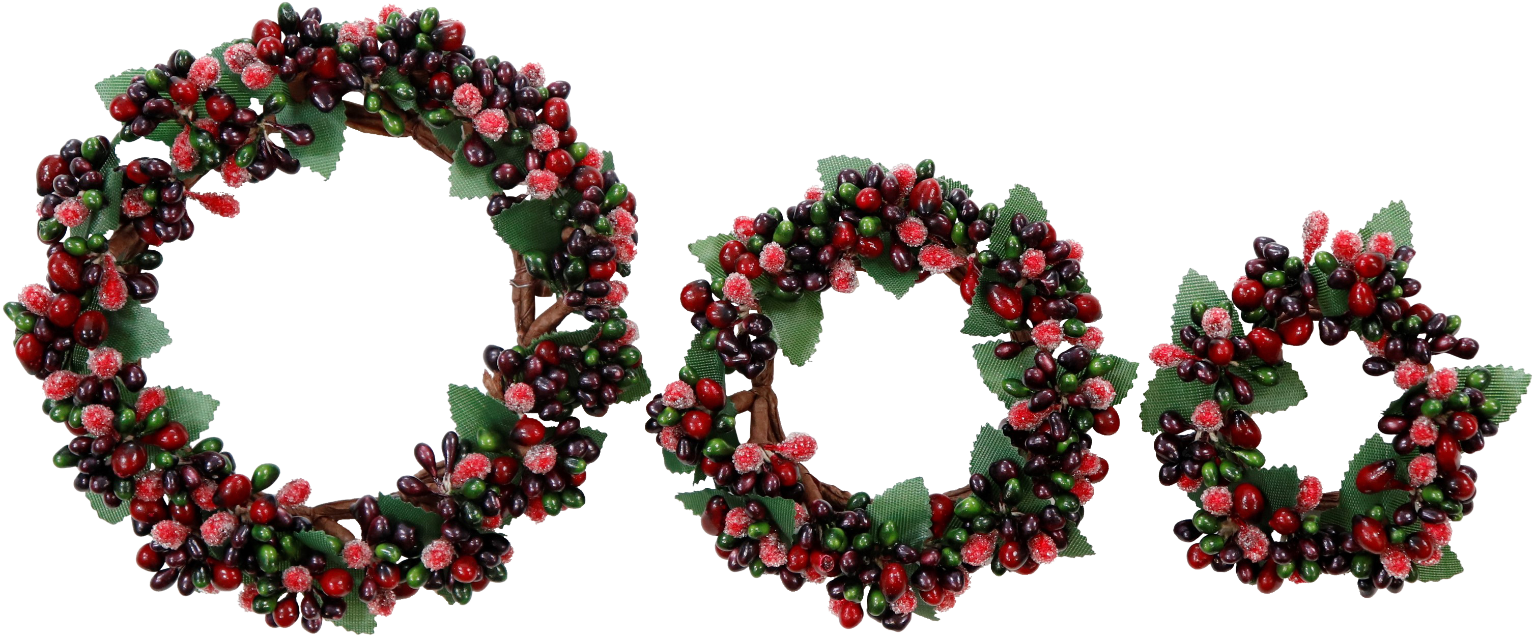 ZIERKRÄNZE RED BERRIES  S/3