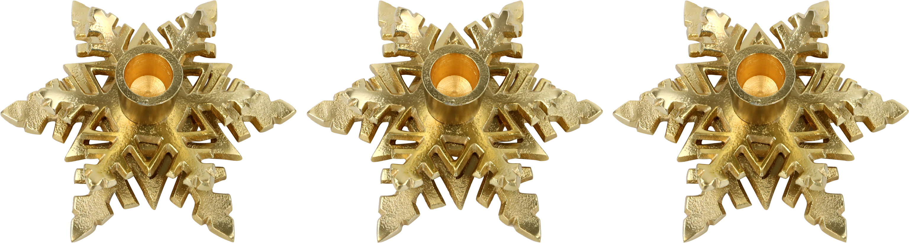 LEUCHTERTRIO SNOWFLAKE  S/3