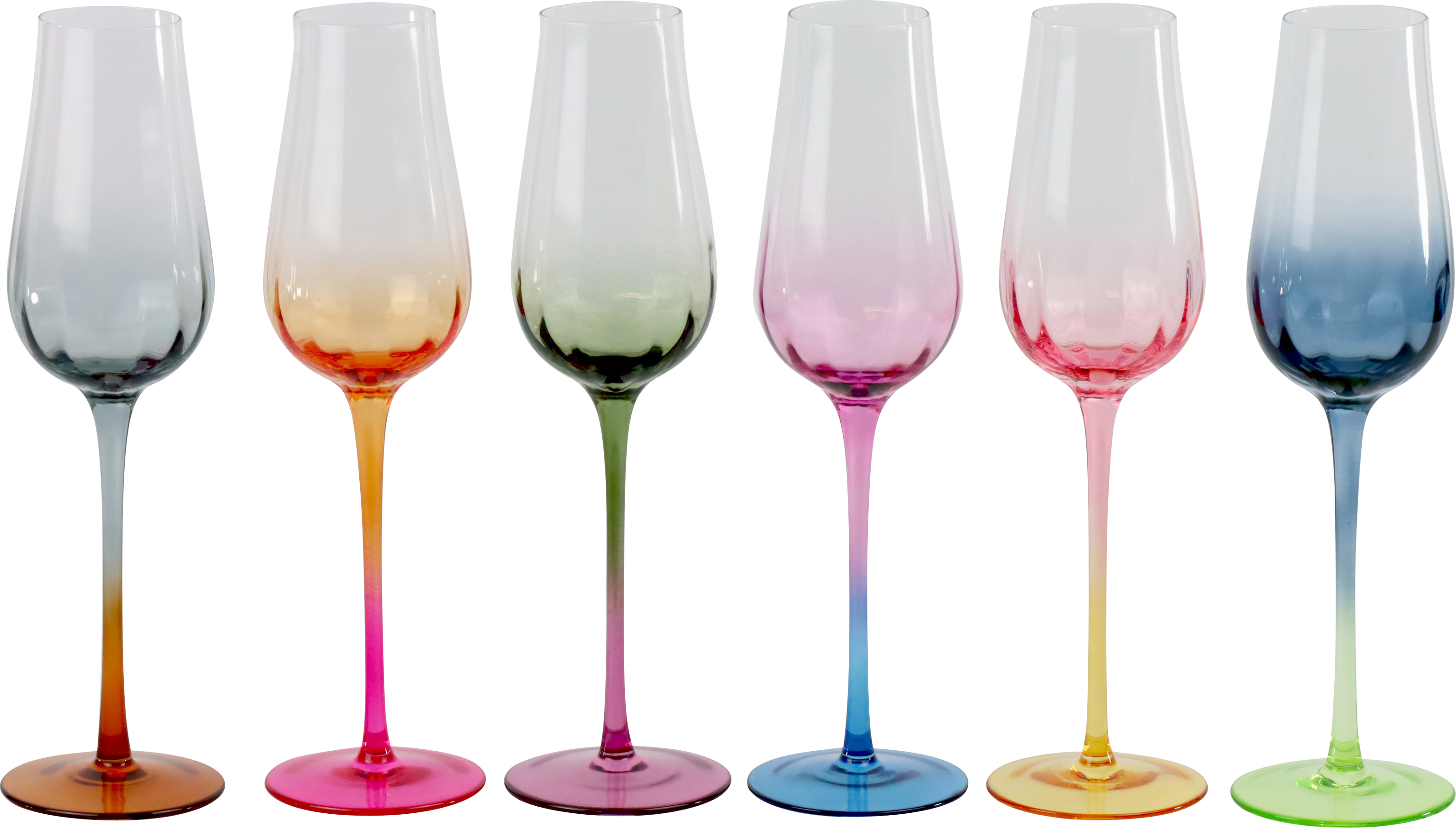 SEKTGLÄSER RAINBOW  S/6
