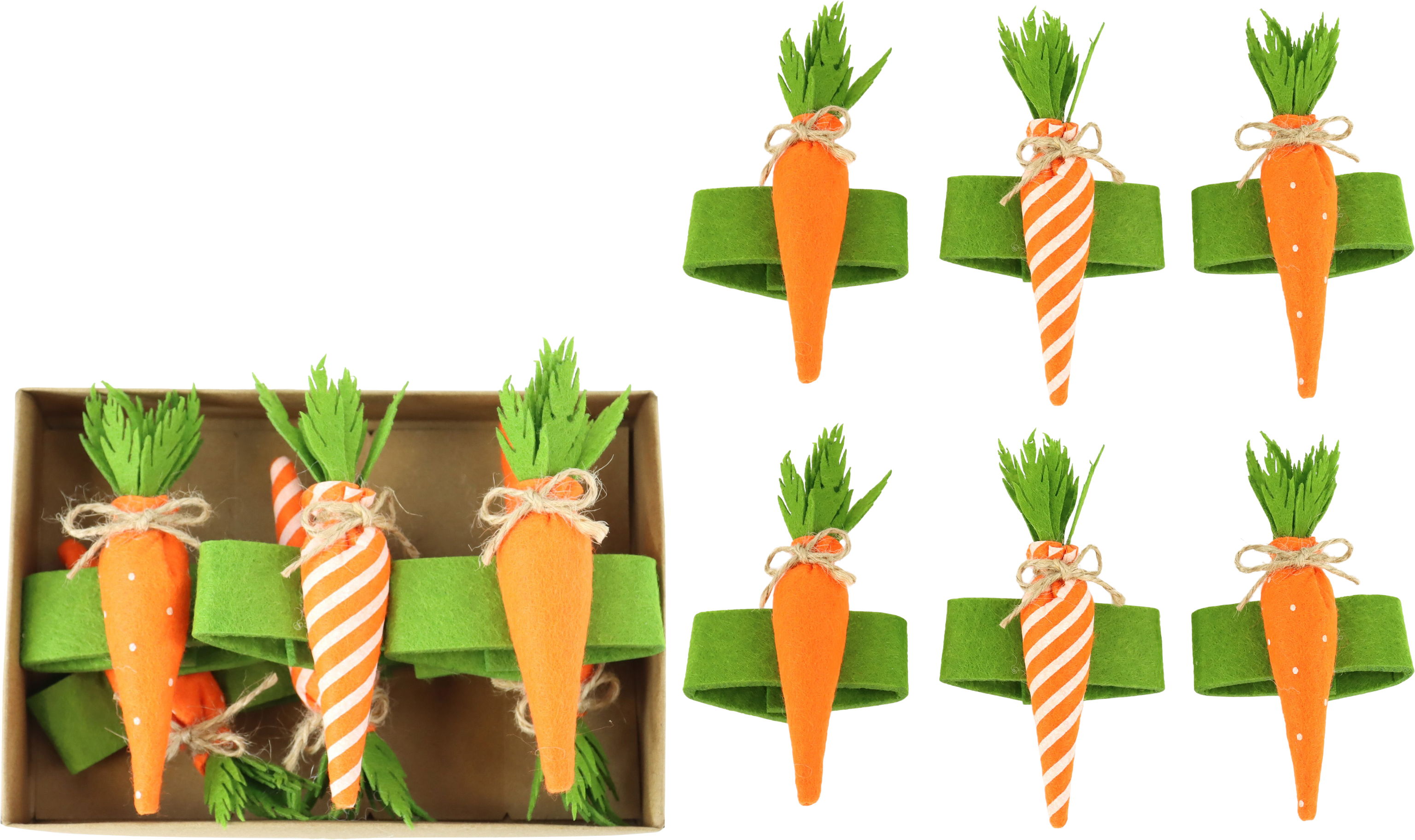SERVIETTENRINGE CARROT GLOW  S/6