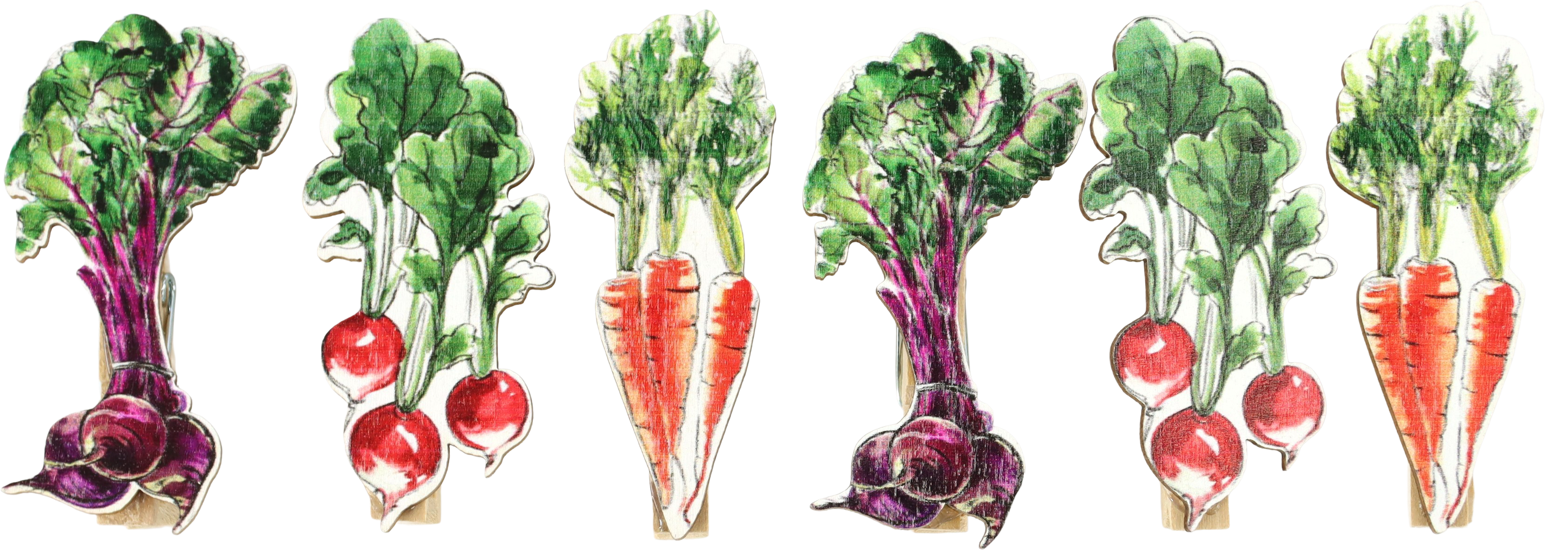 KLAMMERN VEGGIE VIBES  S/6