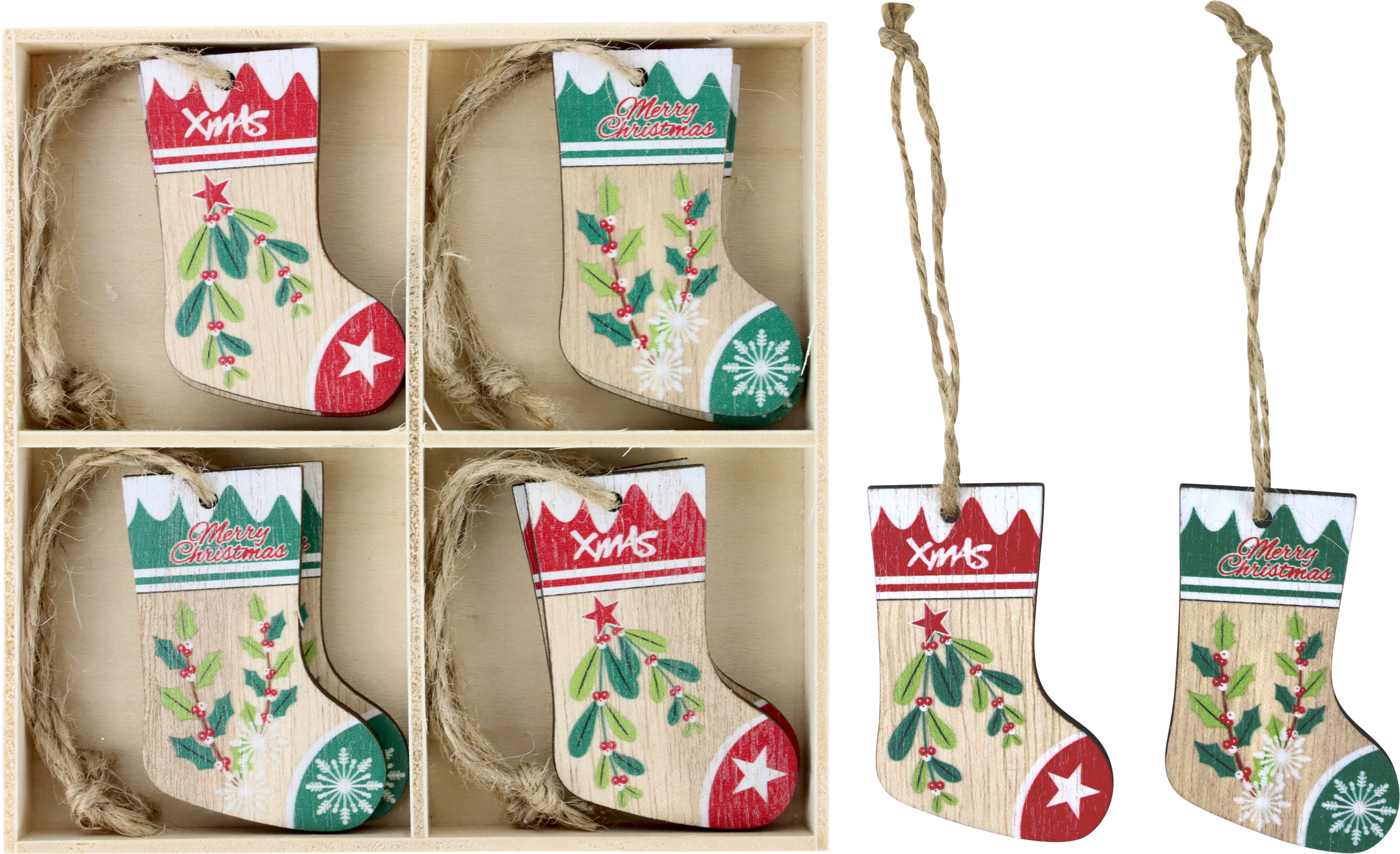 HOLZBOX WEIHNACHTSSTIEFEL  S/8