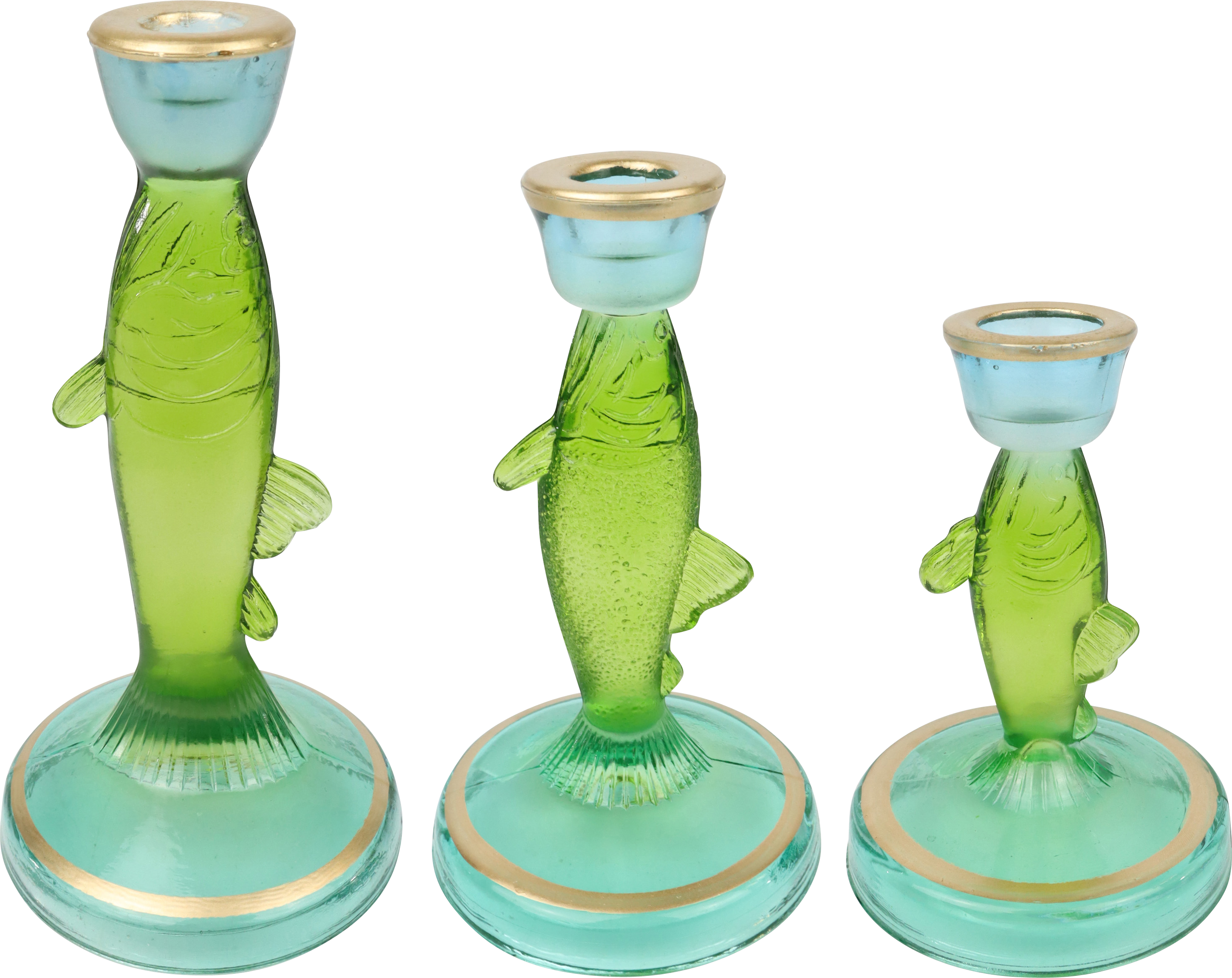 LEUCHTERSET FISCH  S/3