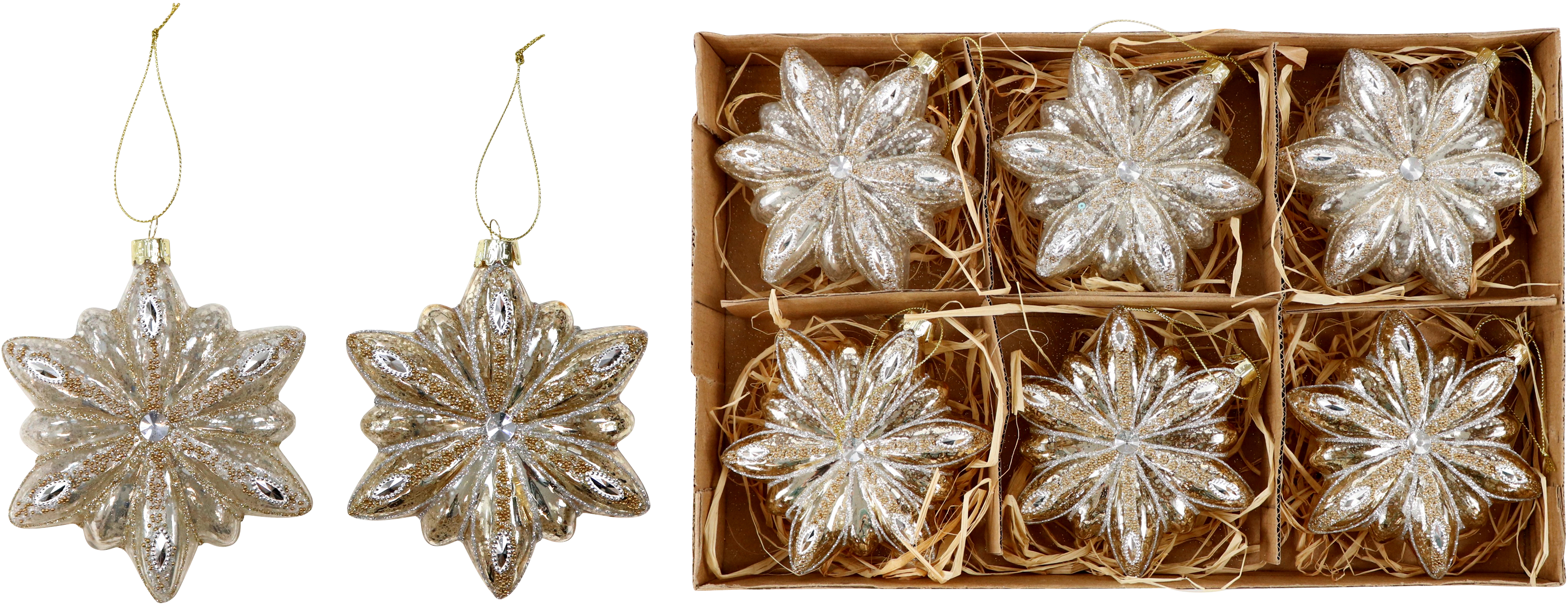 GLASKUGELN STERNE  S/6