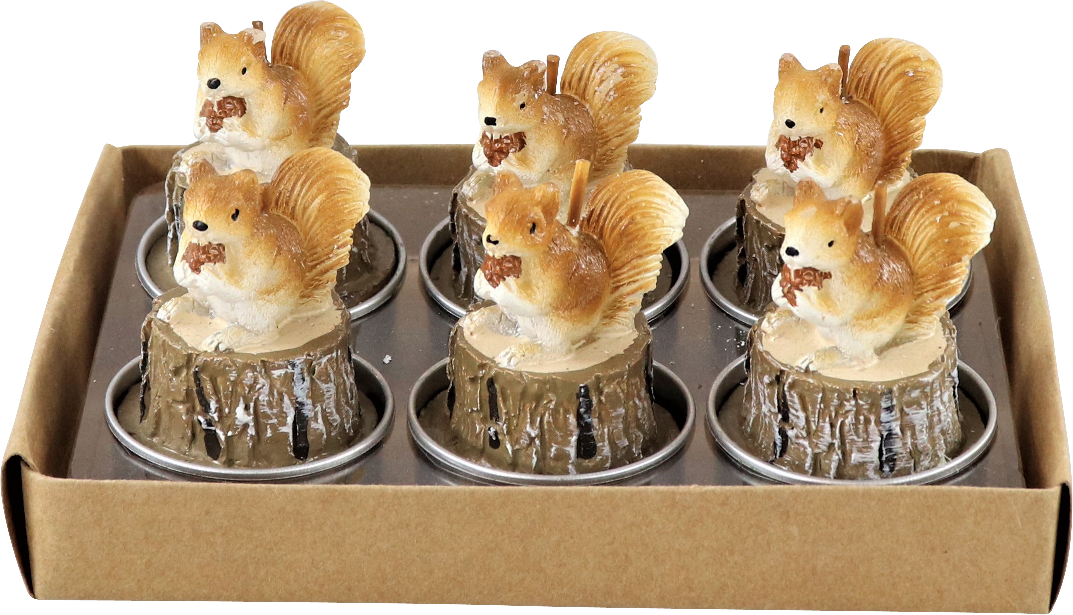 TEELICHTER EICHHÖRNCHEN  S/6