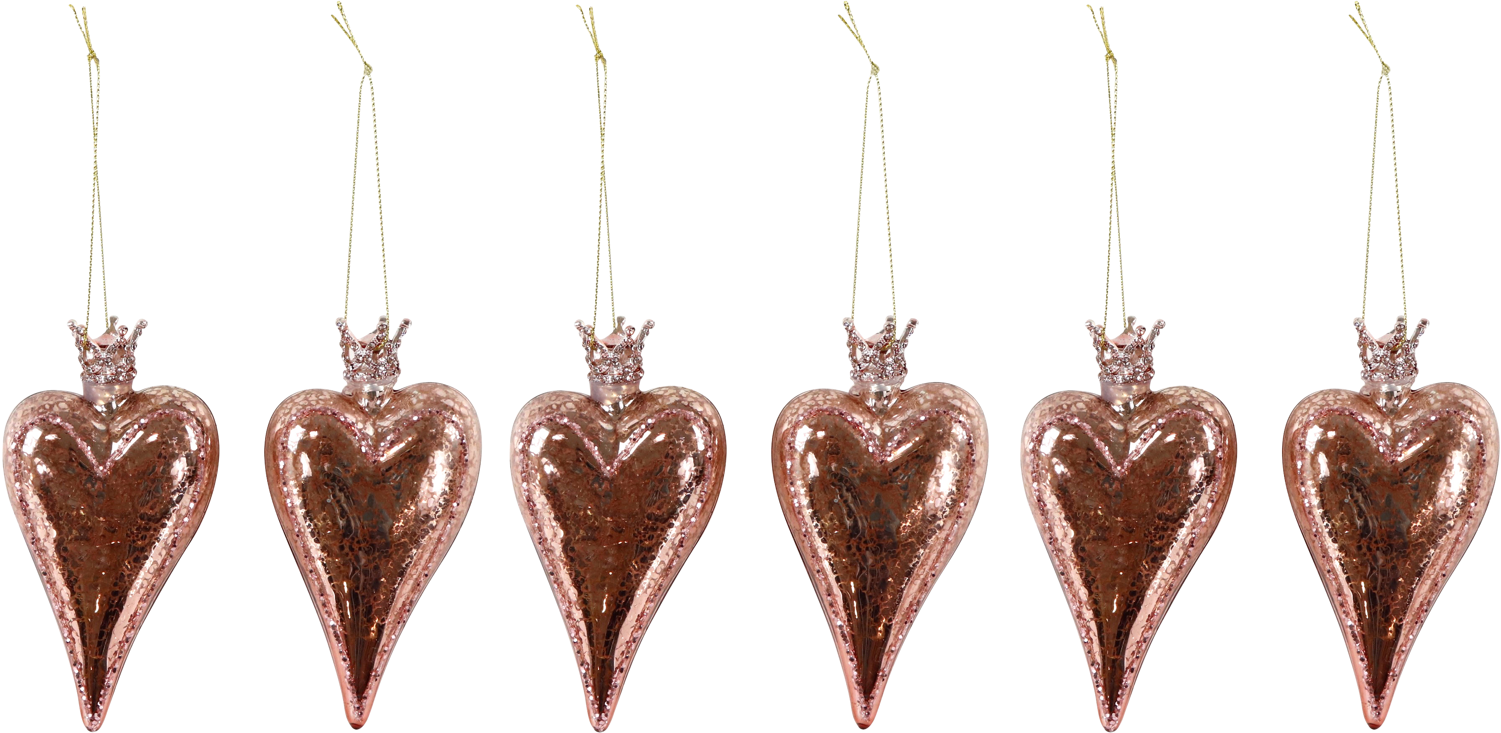 GLASSCHMUCK HERZEN  S/6