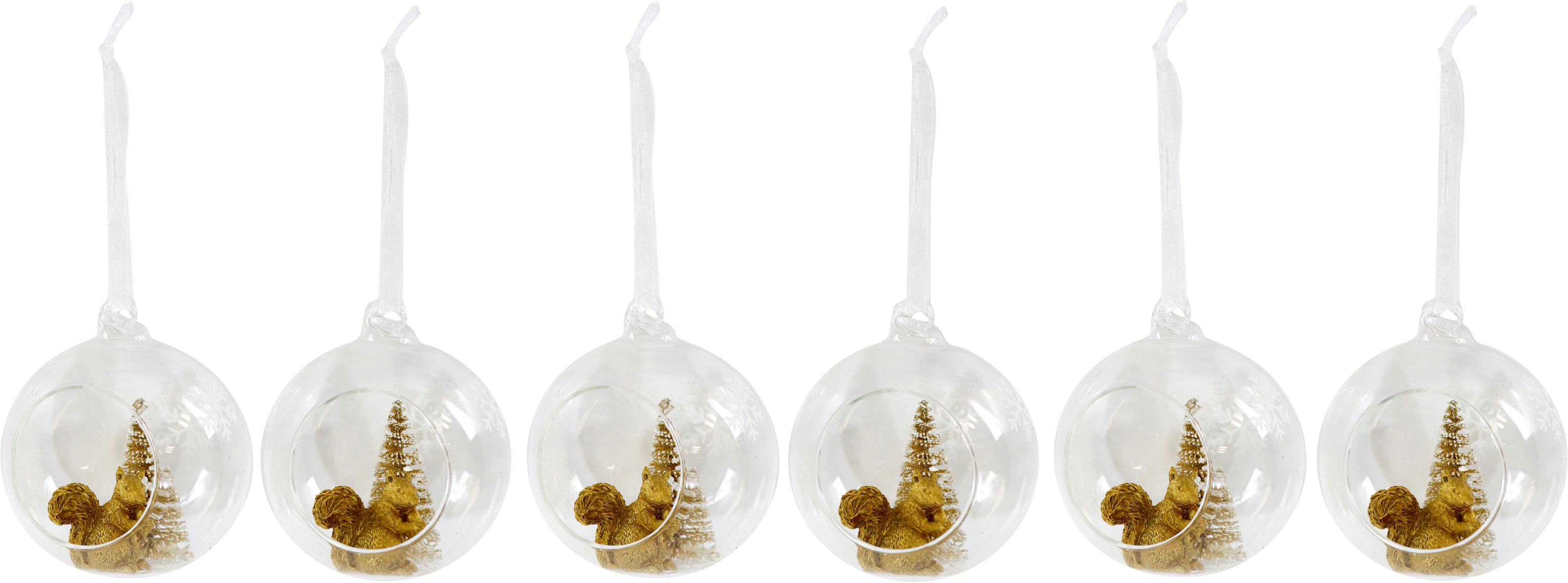 GLASKUGELN EICHHÖRNCHEN  S/6