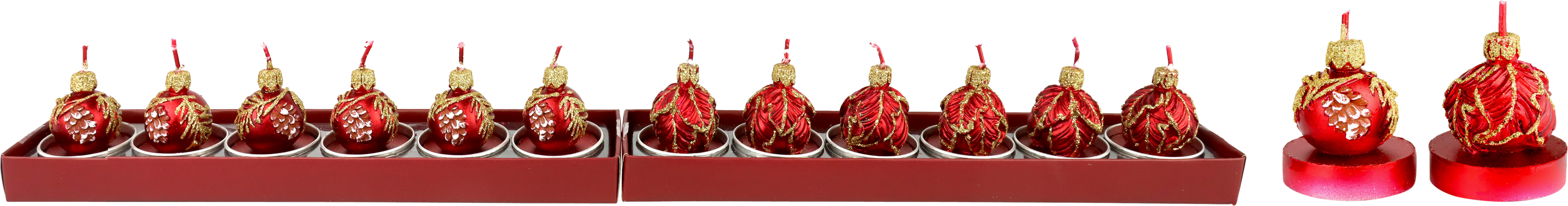 TEELICHTER GLANZKUGELN  S/12