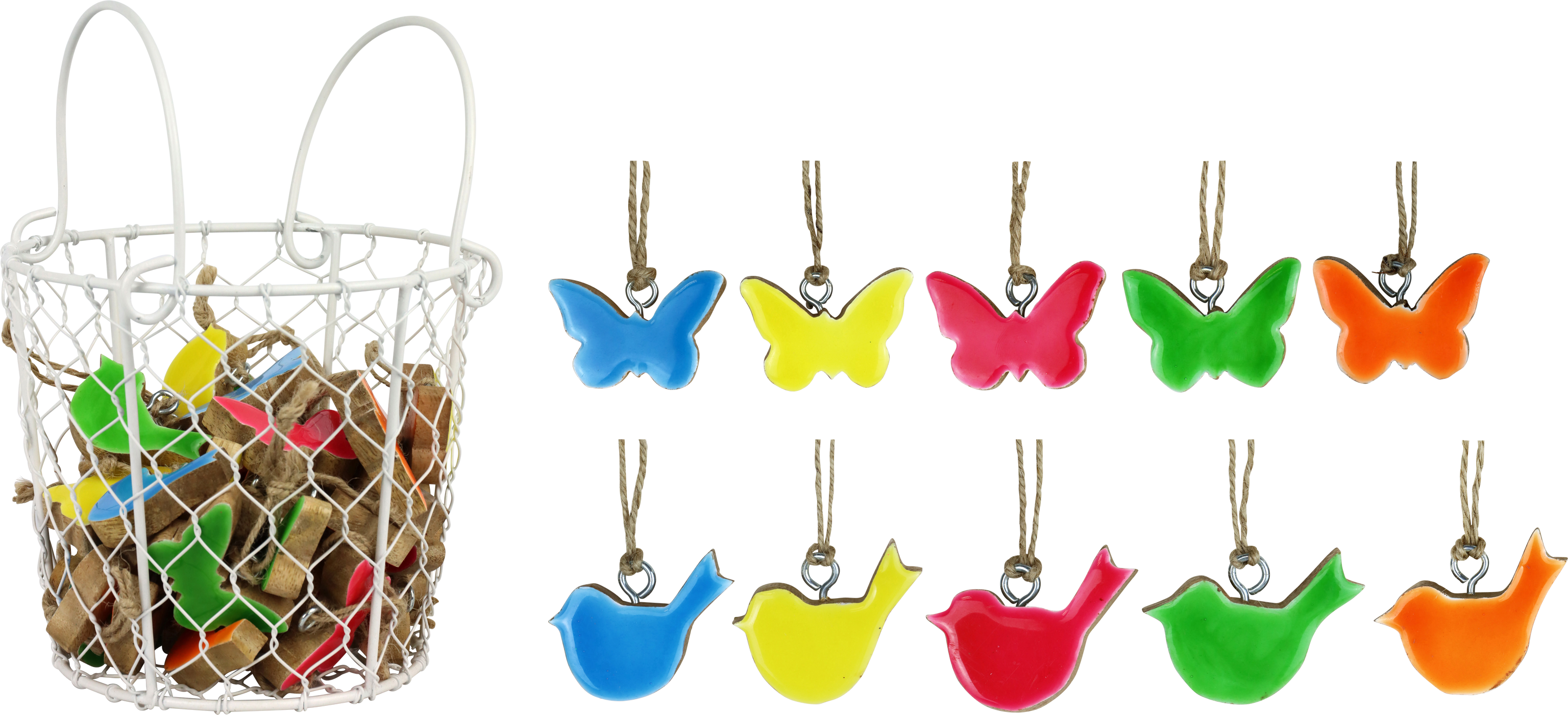 HOLZHÄNGER SPRINGTIME  IM KORB S/41