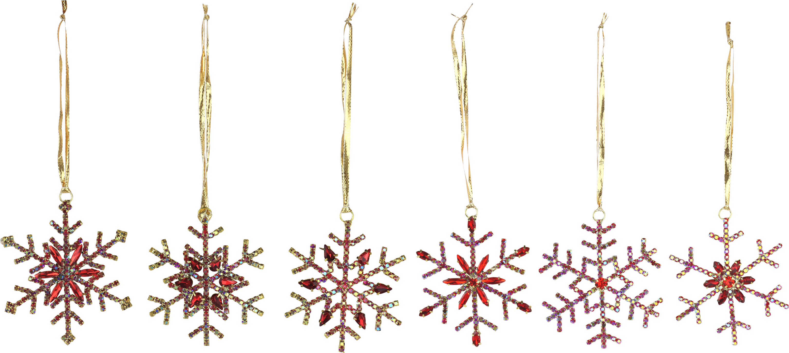 KRISTALLSTERNE RUBIN REDS  S/6