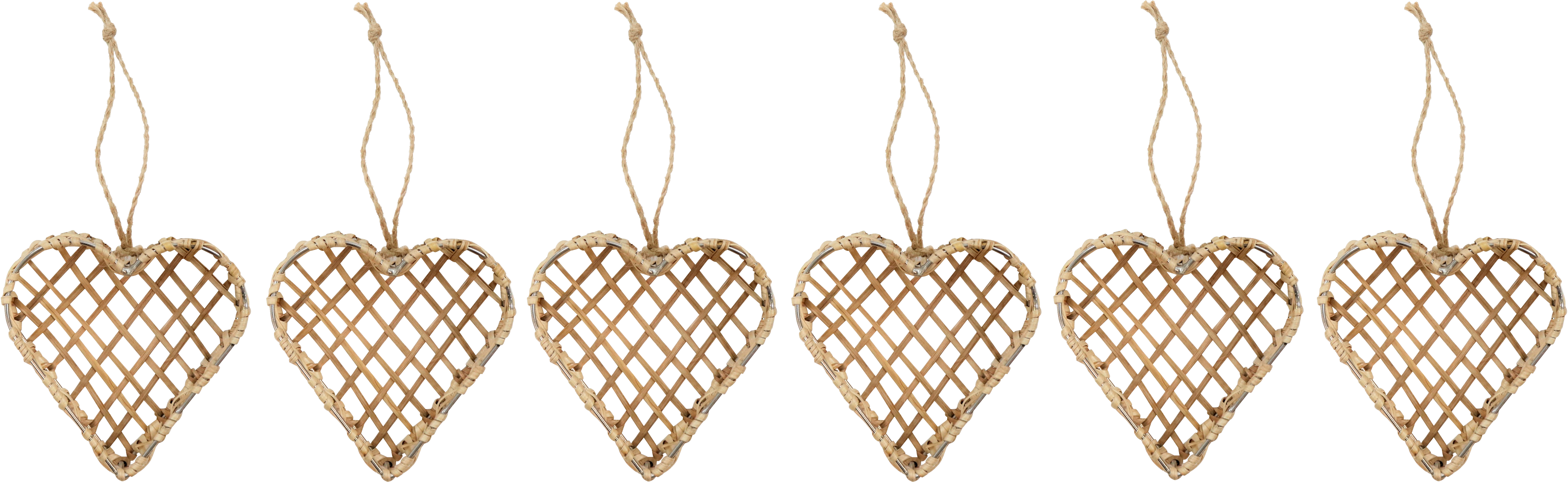 RATTANANHÄNGER HERZ  S/6