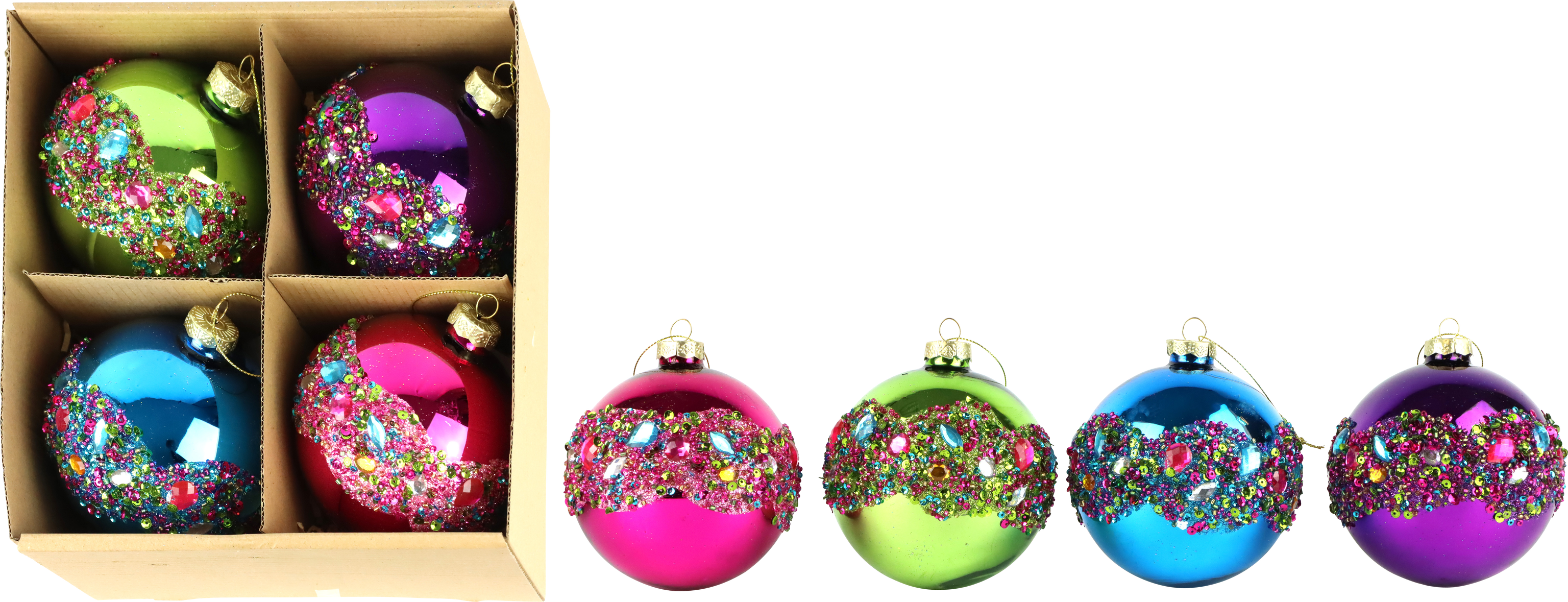 GLASKUGELN HOLIDAY SPLASH  S/4