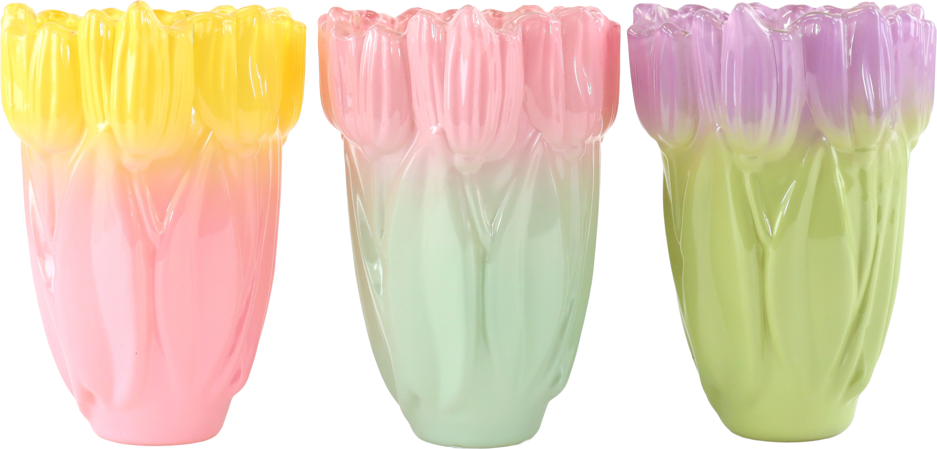 GLASVASEN TULIP  TWIST  S/3