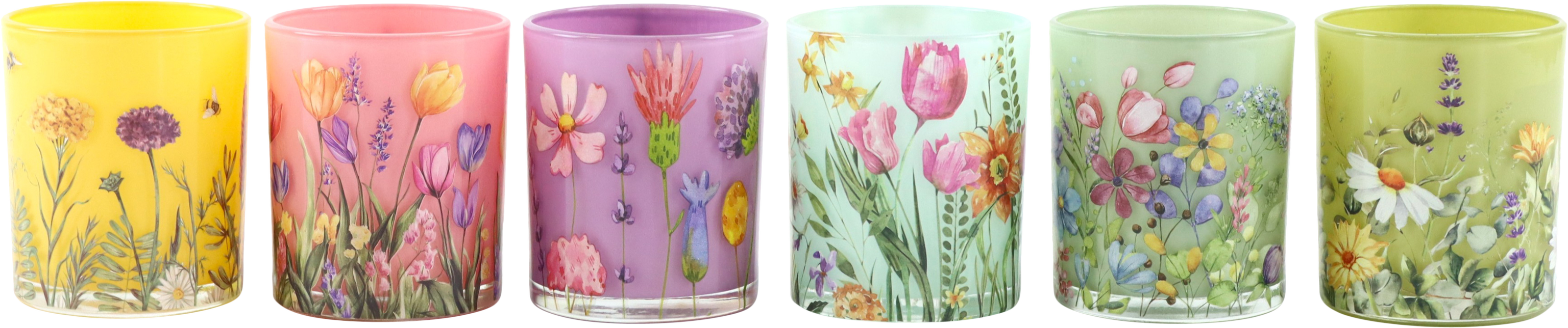 TISCHLICHTER FLOWER MEADOW  S/6