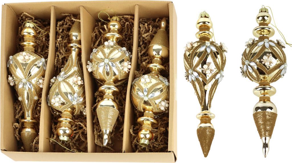 GLASORNAMENTE OPULENT GLOW  S/4