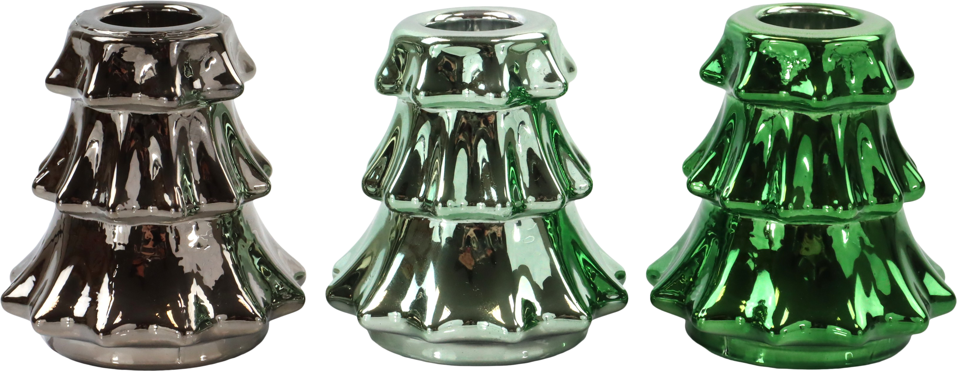 LEUCHTER FESTIVE TREE  S/3