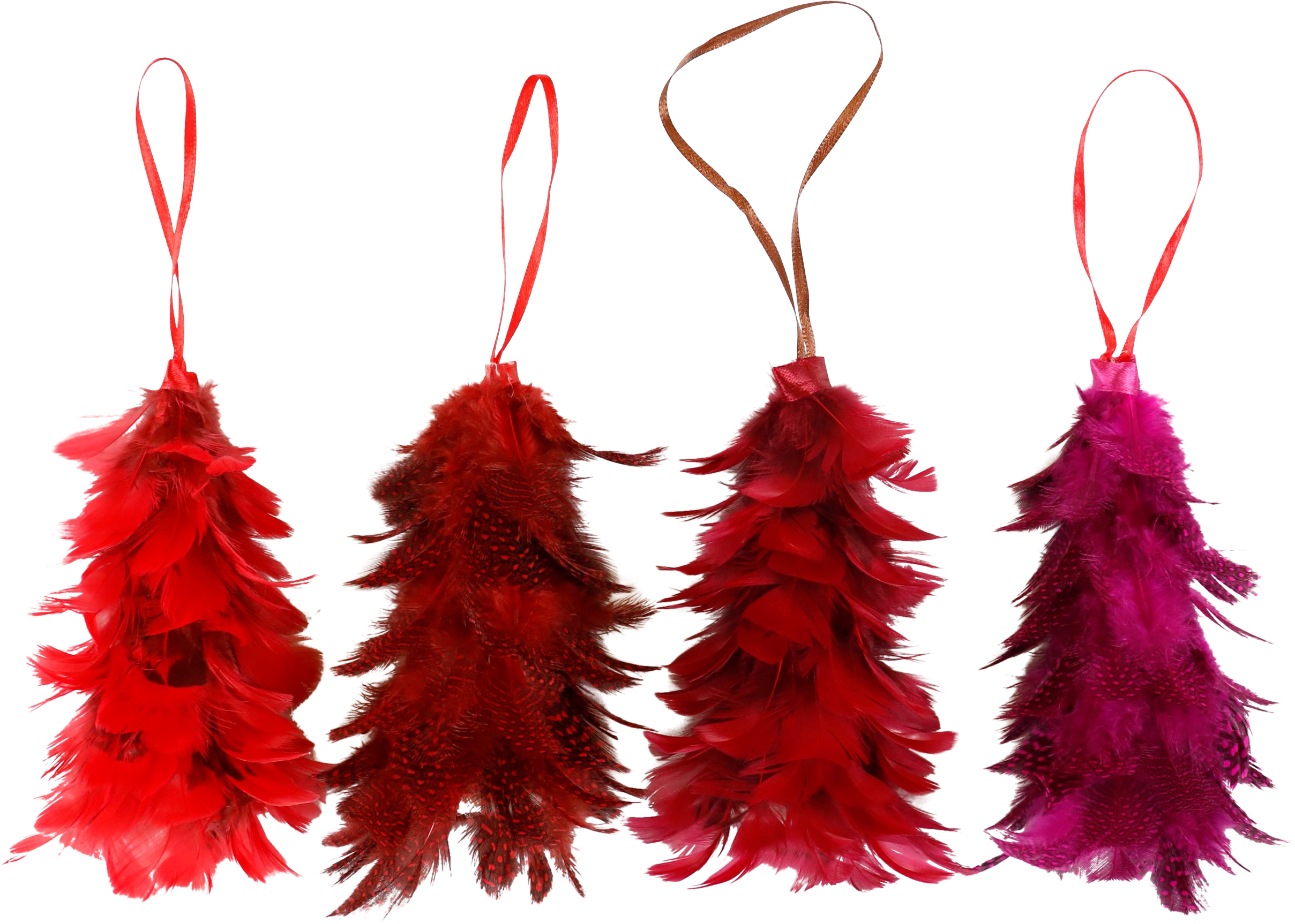 FEDERBÄUME PURPUR  S/4