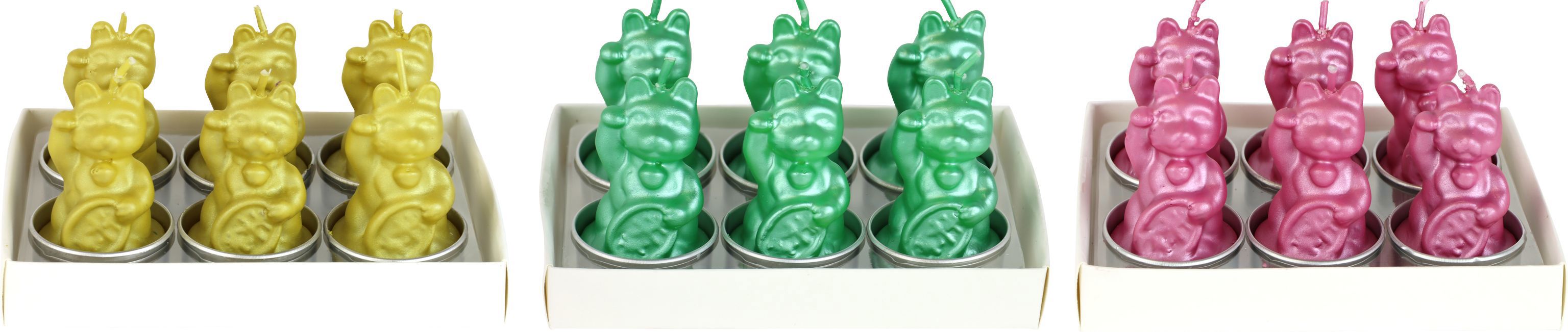 TEELICHTER LUCKY CAT  S/18