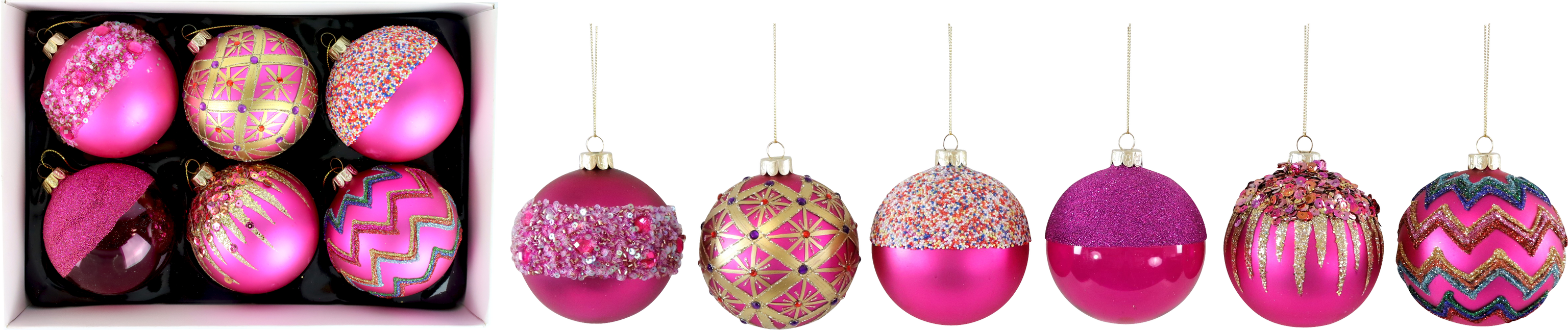 GLASKUGELN PURPUR  S/6