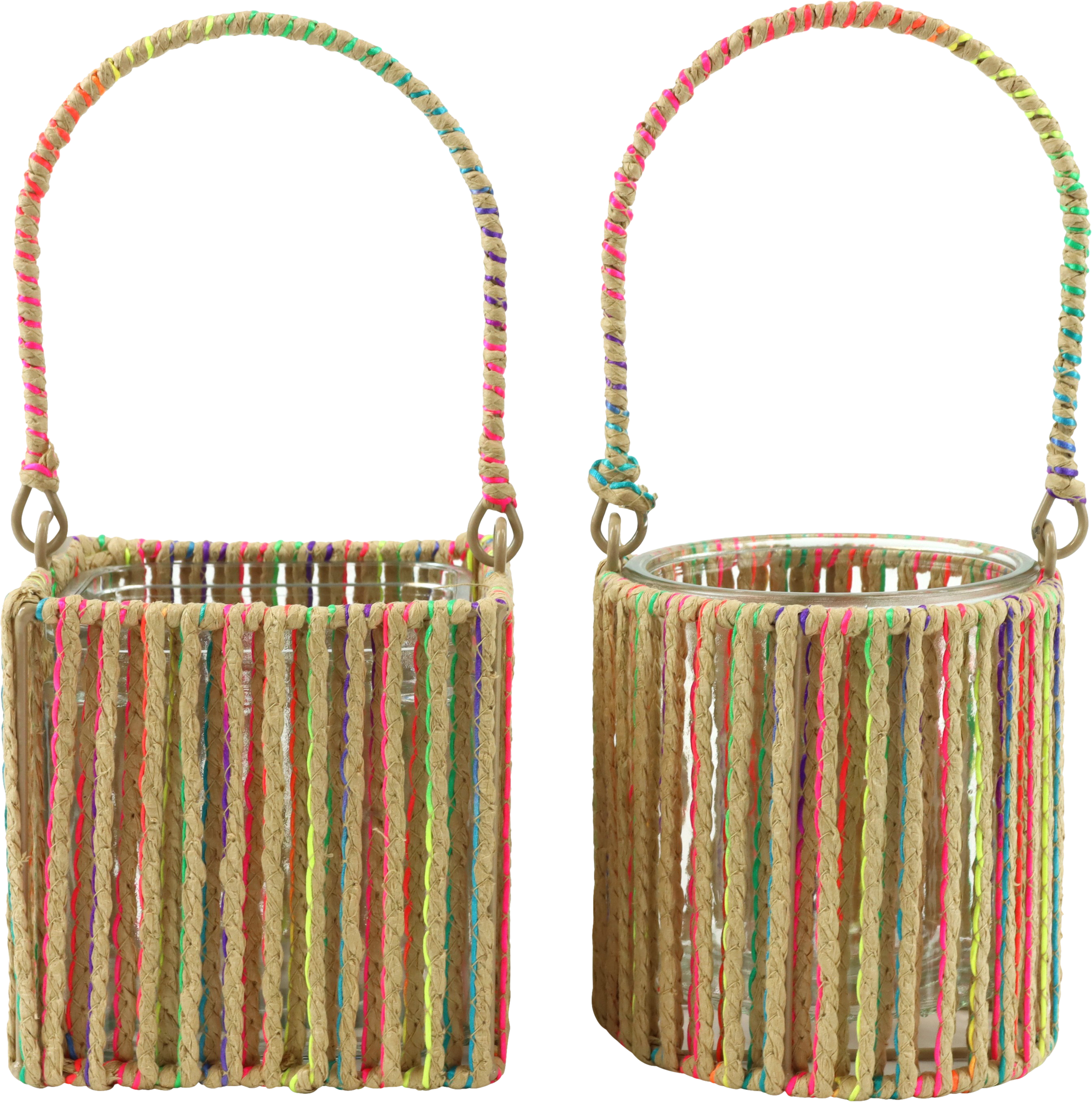 LATERNEN M.GLAS RAINBOW ROOTS  S/2