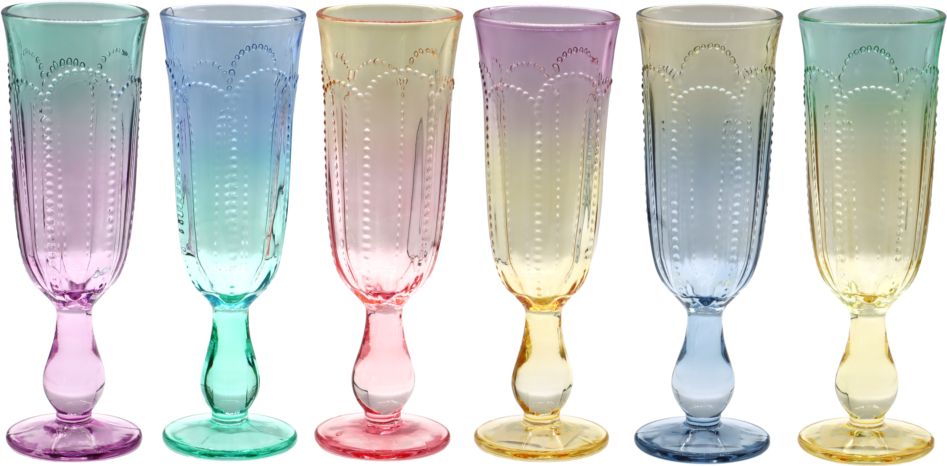 SEKTGLÄSER VIVA COLOR  S/6