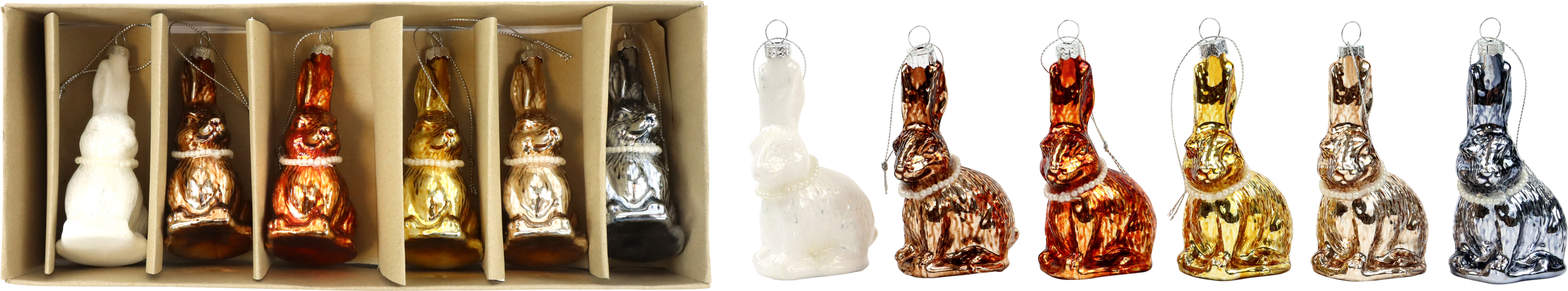 GLASSCHMUCK GLOSSY BUNNIES  S/6