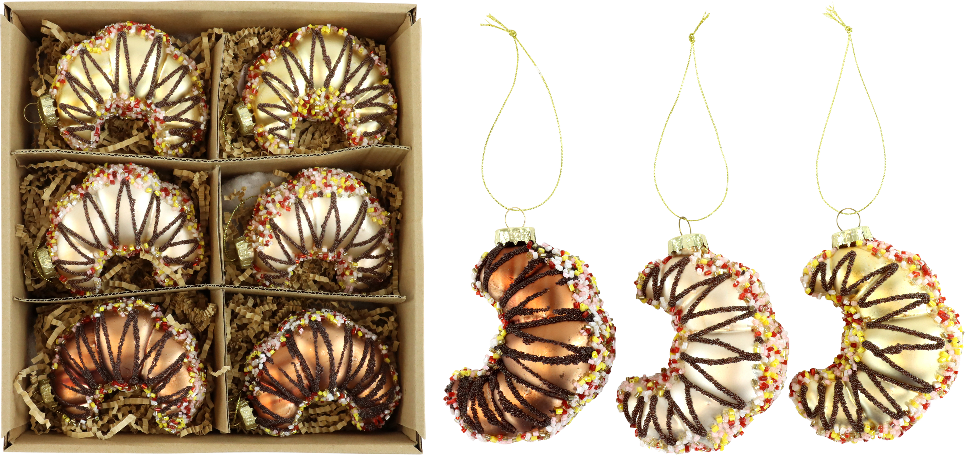GLASSCHMUCK CROISSANTS  S/6