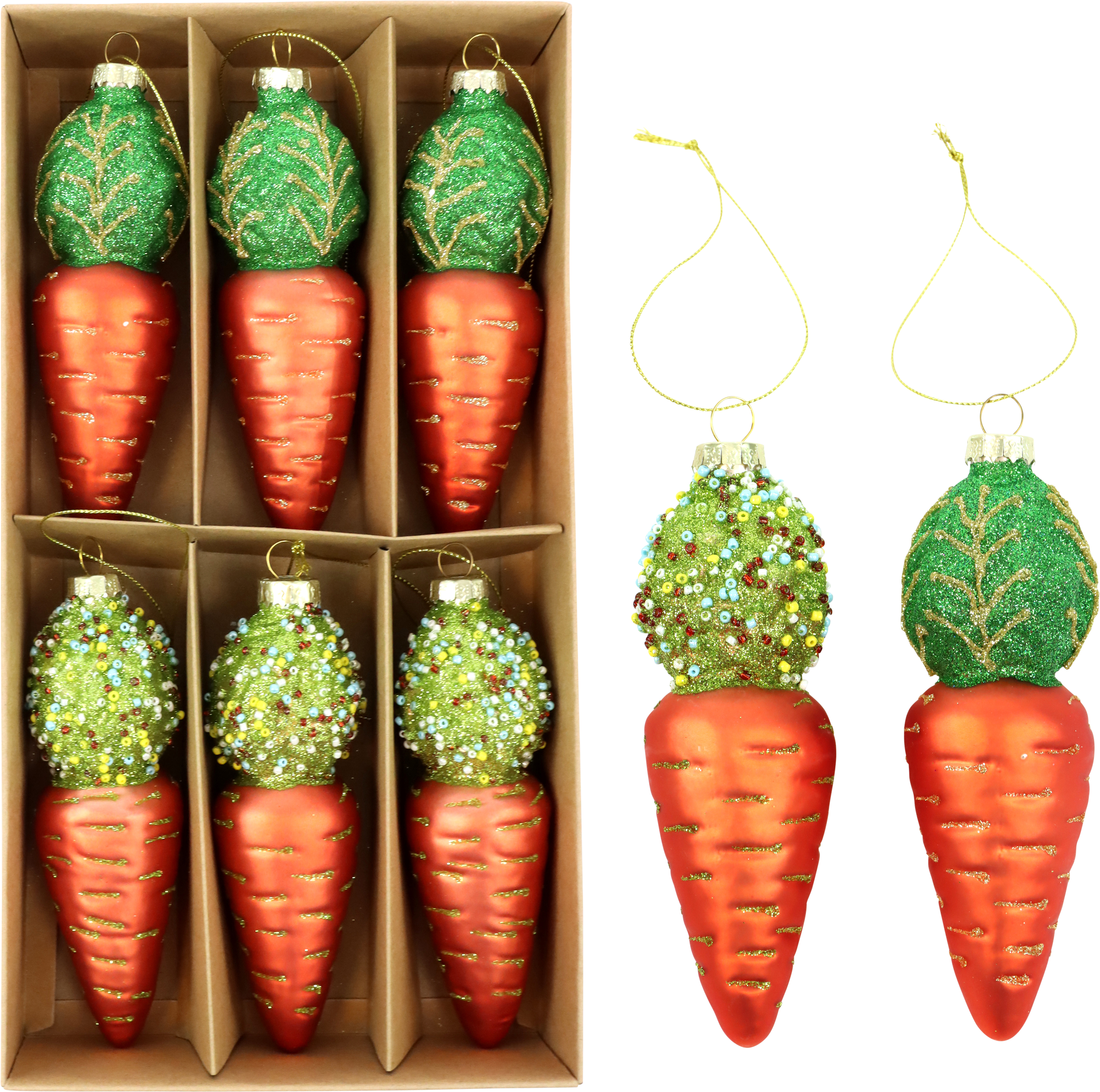 GLASSCHMUCK CUTE CARROTTS  S/6