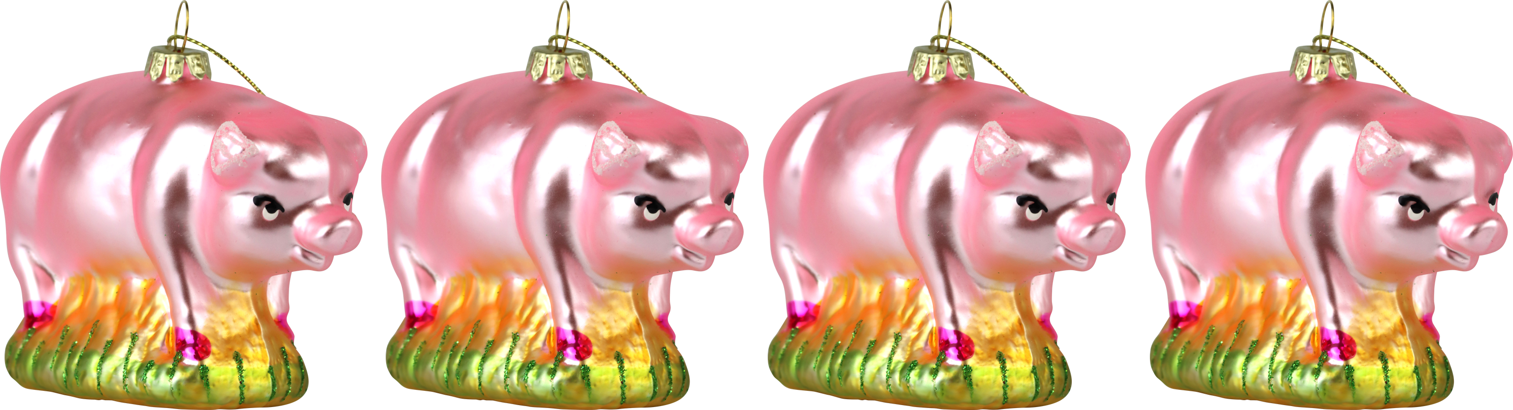 GLASSCHMUCK PINK PIGS  S/4