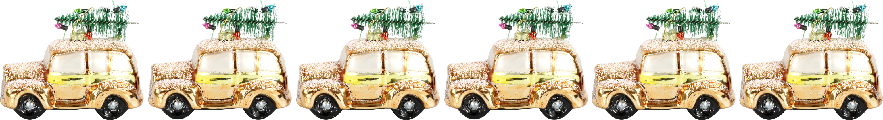 GLASSCHMUCK CHRISTMAS CARS  S/6