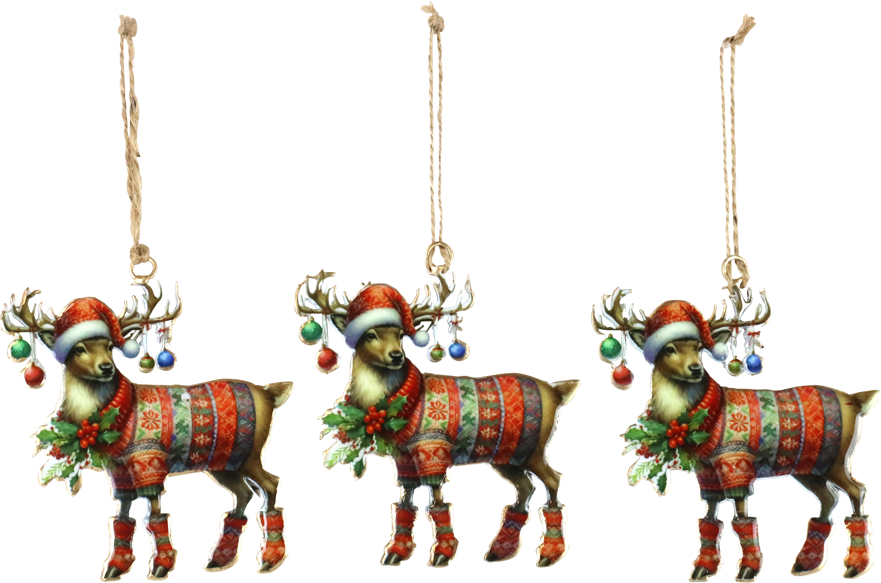 ZIERHÄNGER JINGLE DEERS  S/3
