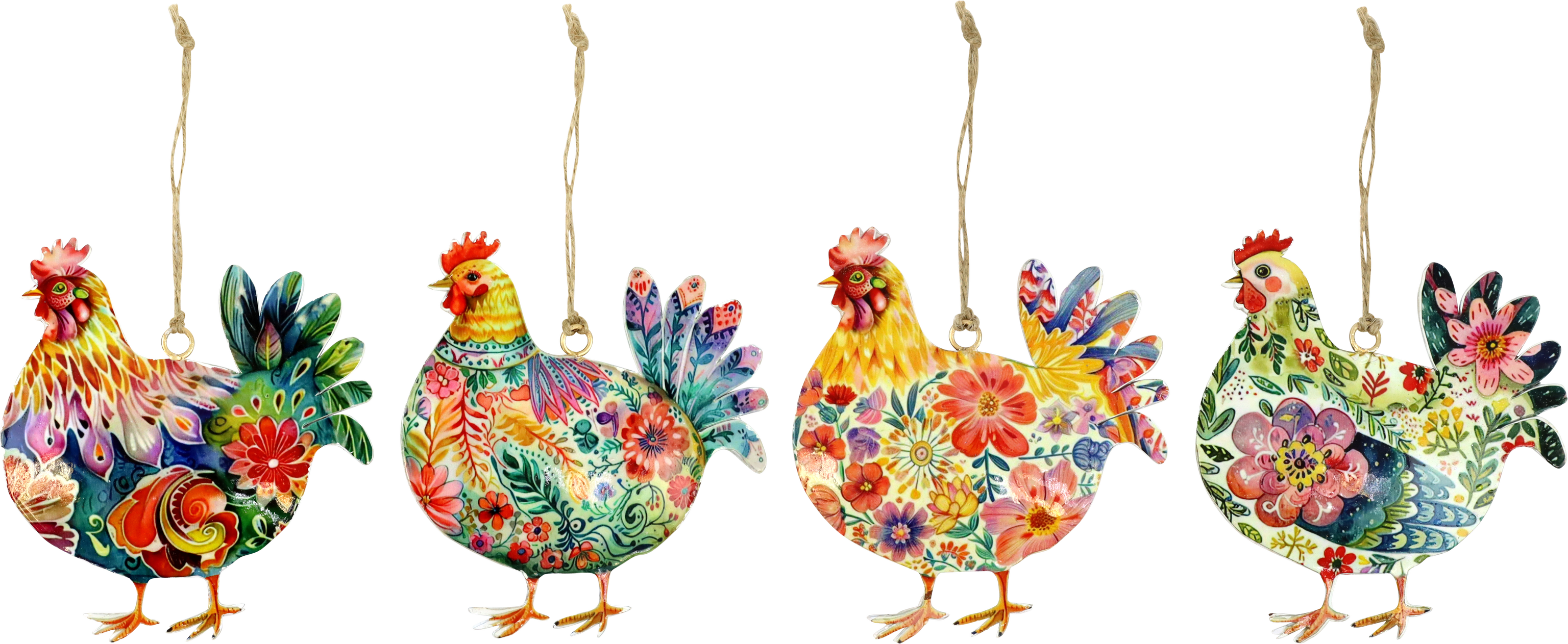 ZIERHÄNGER BLUMENHENNEN  S/4