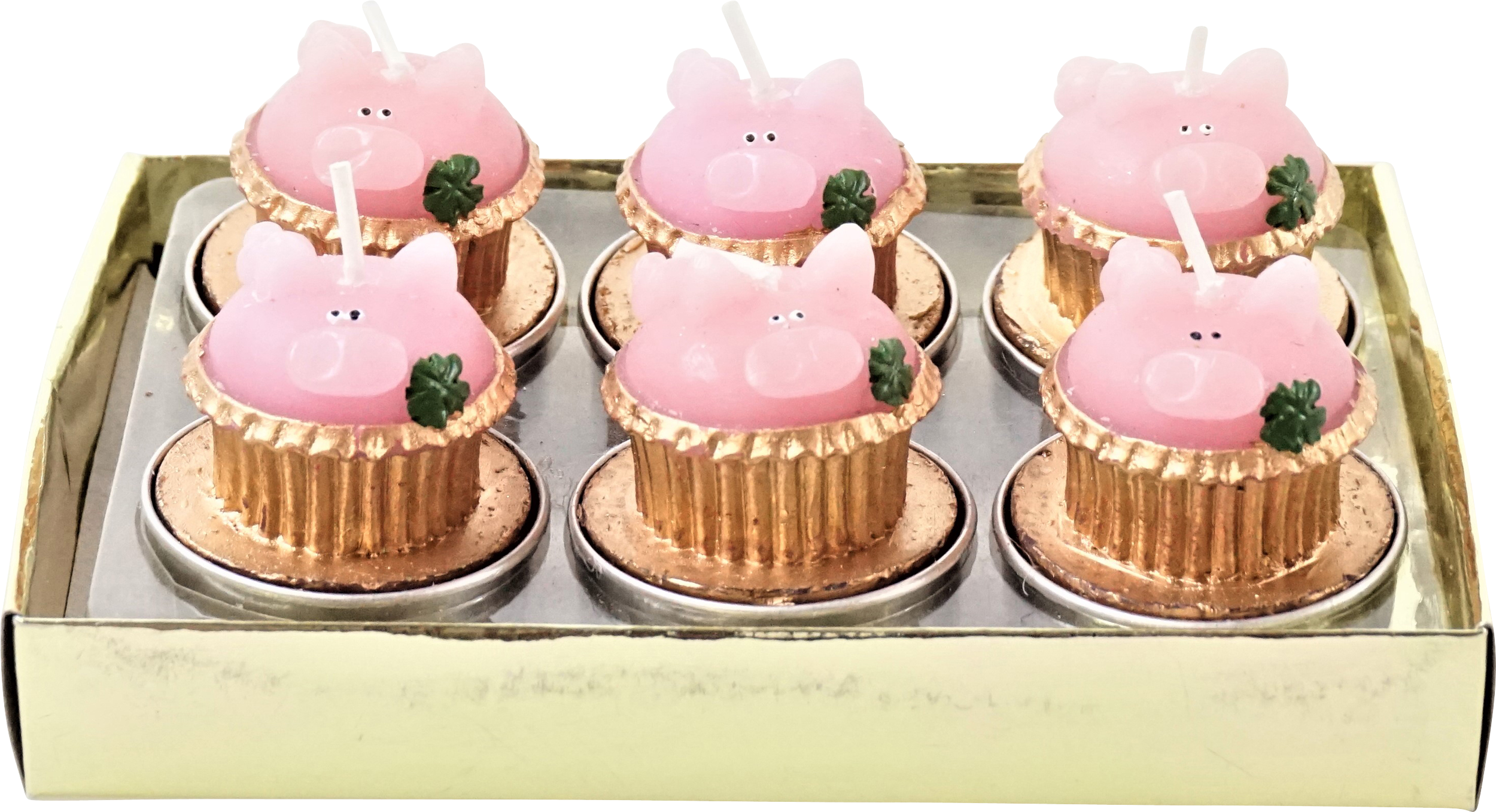 TEELICHTER GLÜCKSSCHWEIN  S/6