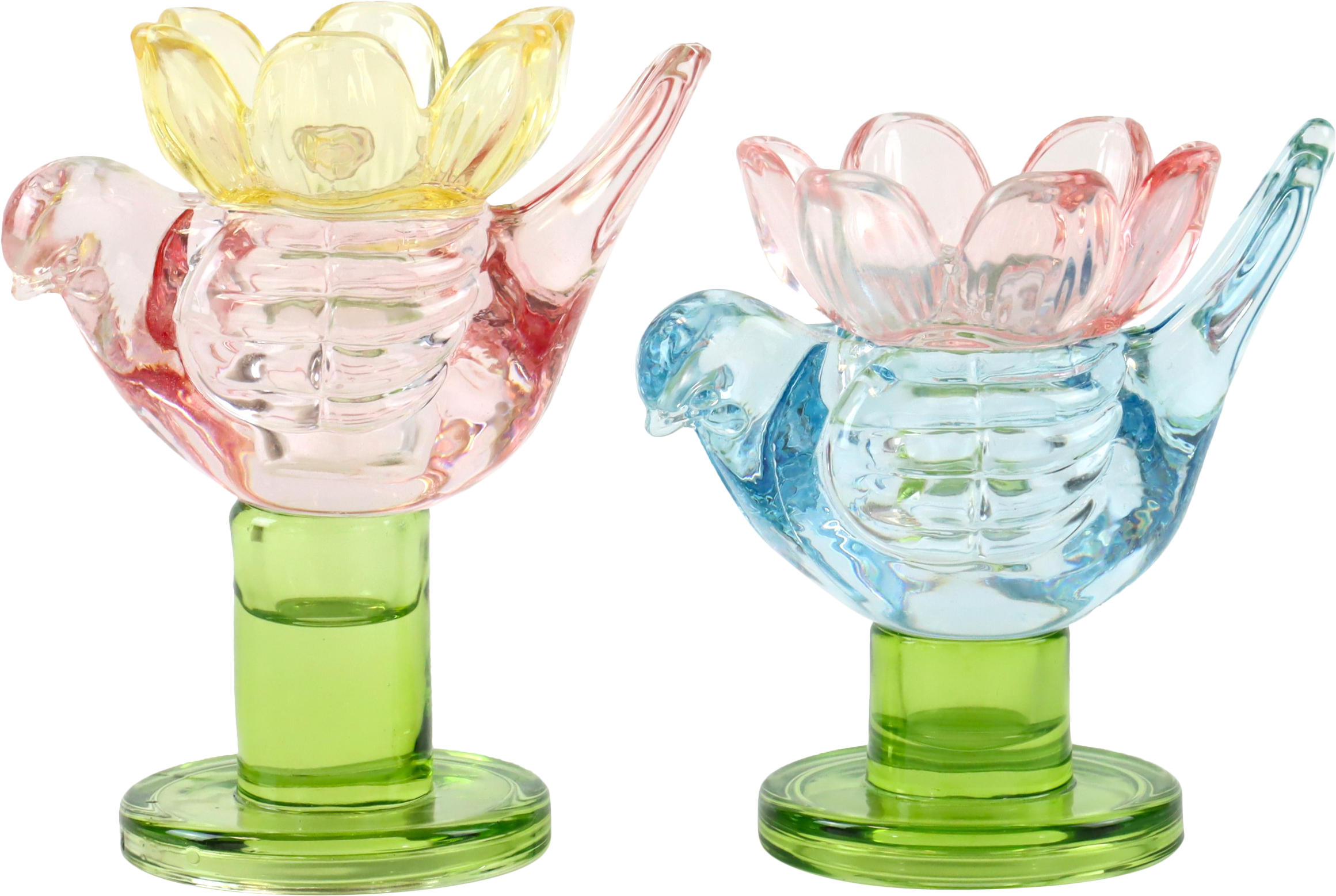LEUCHTER BLOOMING BIRDS  S/2