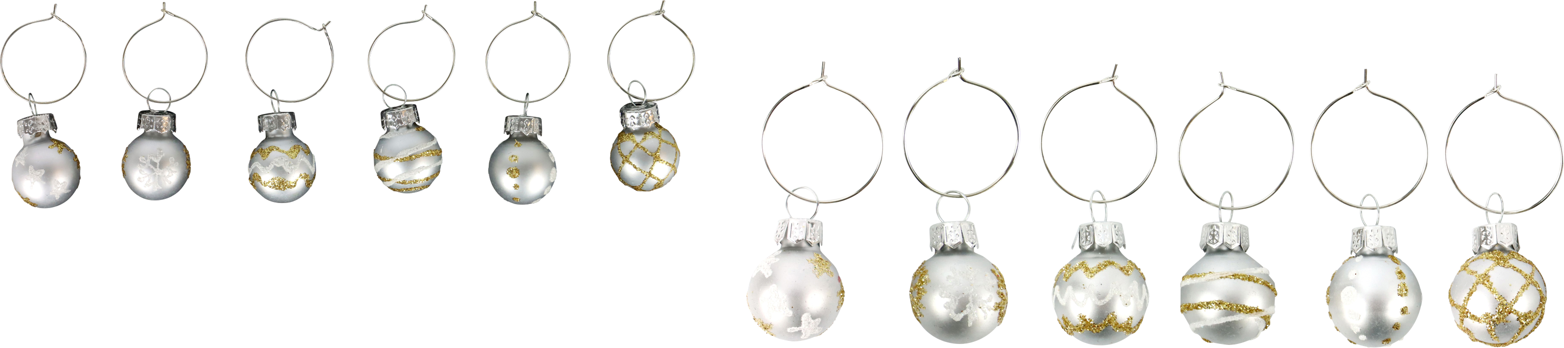 GLASMARKER CHRISTMAS BALLS  S/6