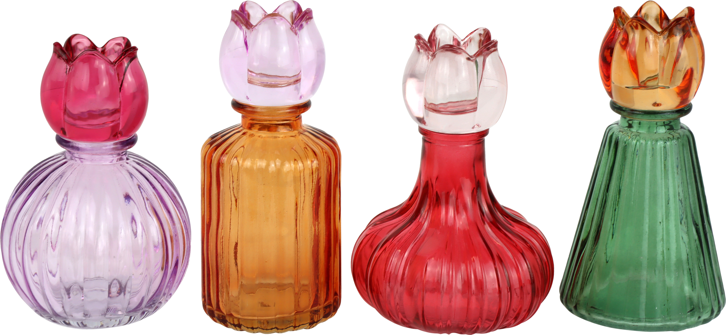 KERZENLEUCHTER FLORA FLAME  S/4