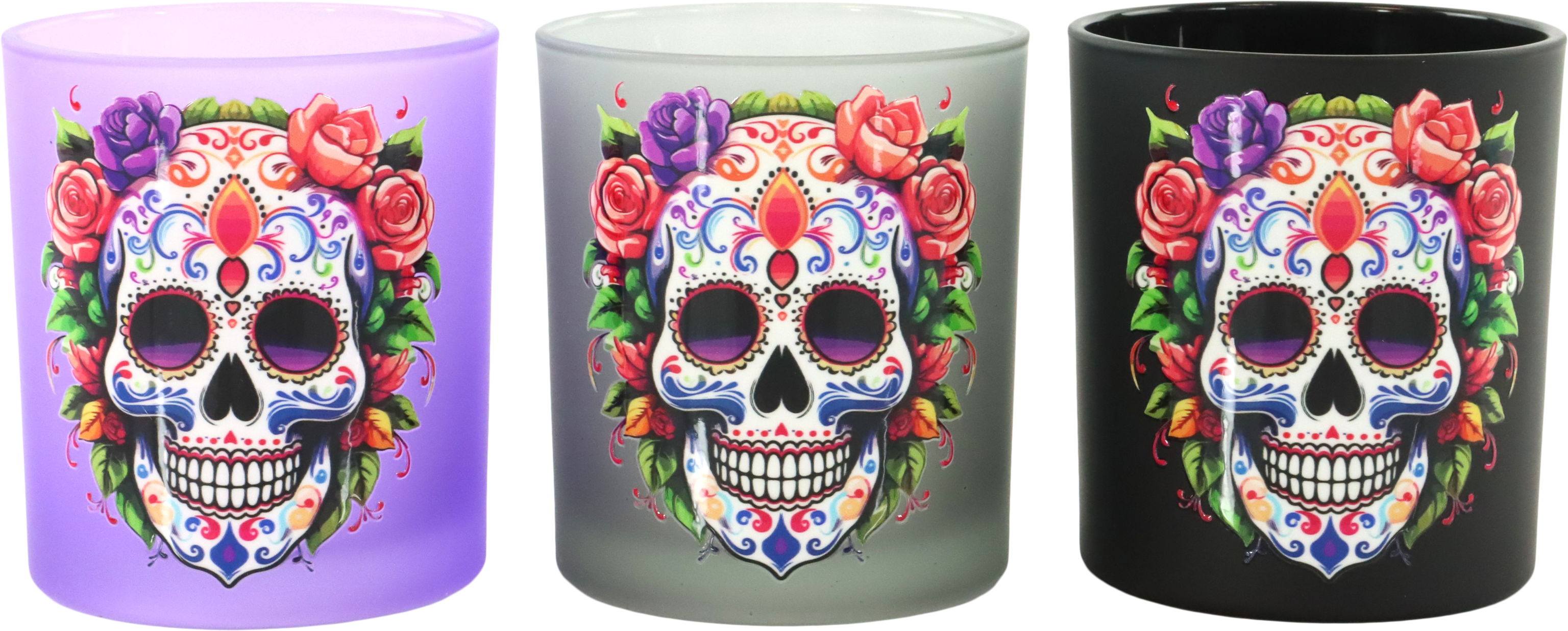 WINDLICHTER SKULL IN BLOOM  S/3