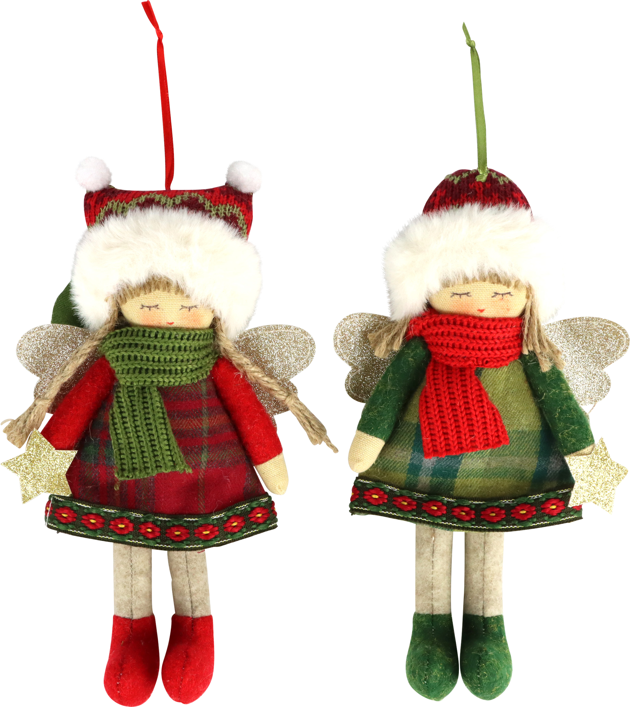 XMAS-ANGELS HOLLY FOLK  S/2