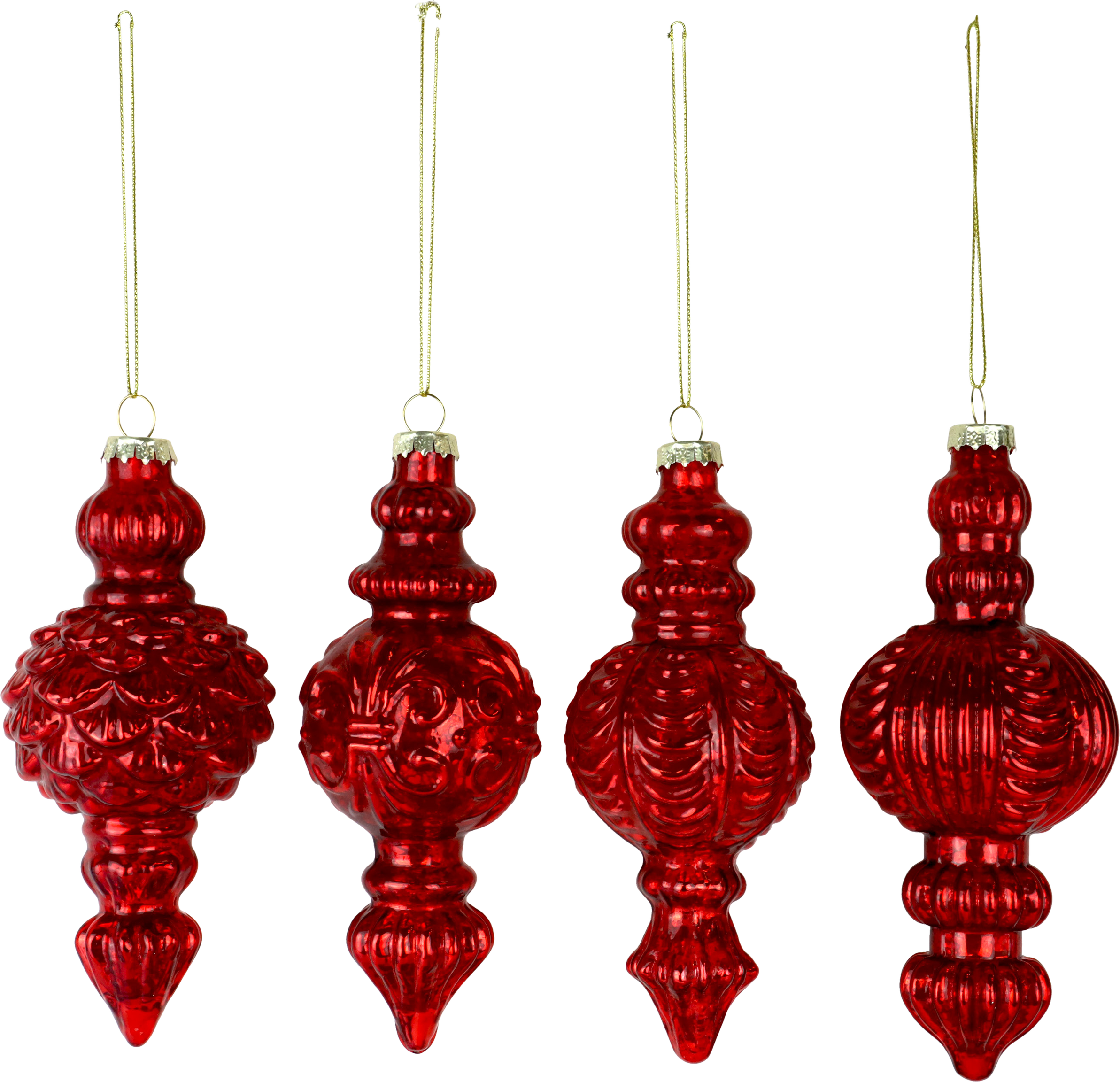 GLASORNAMENTE RUBINGLANZ  S/4