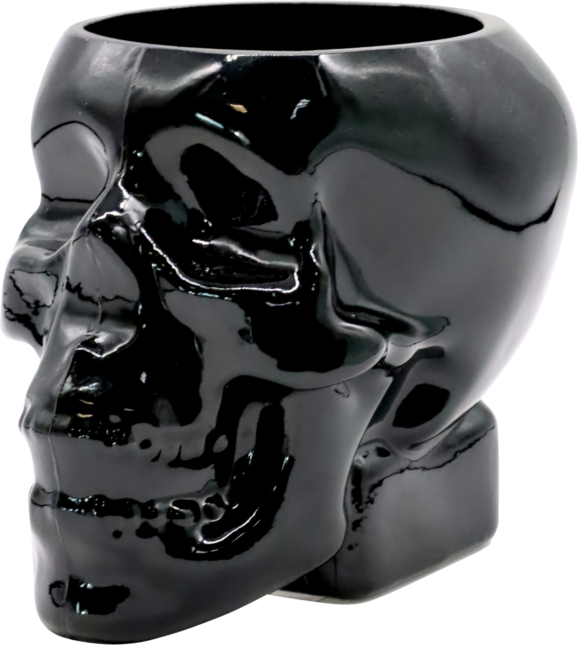WINDLICHT/VASE BLACK SKULL