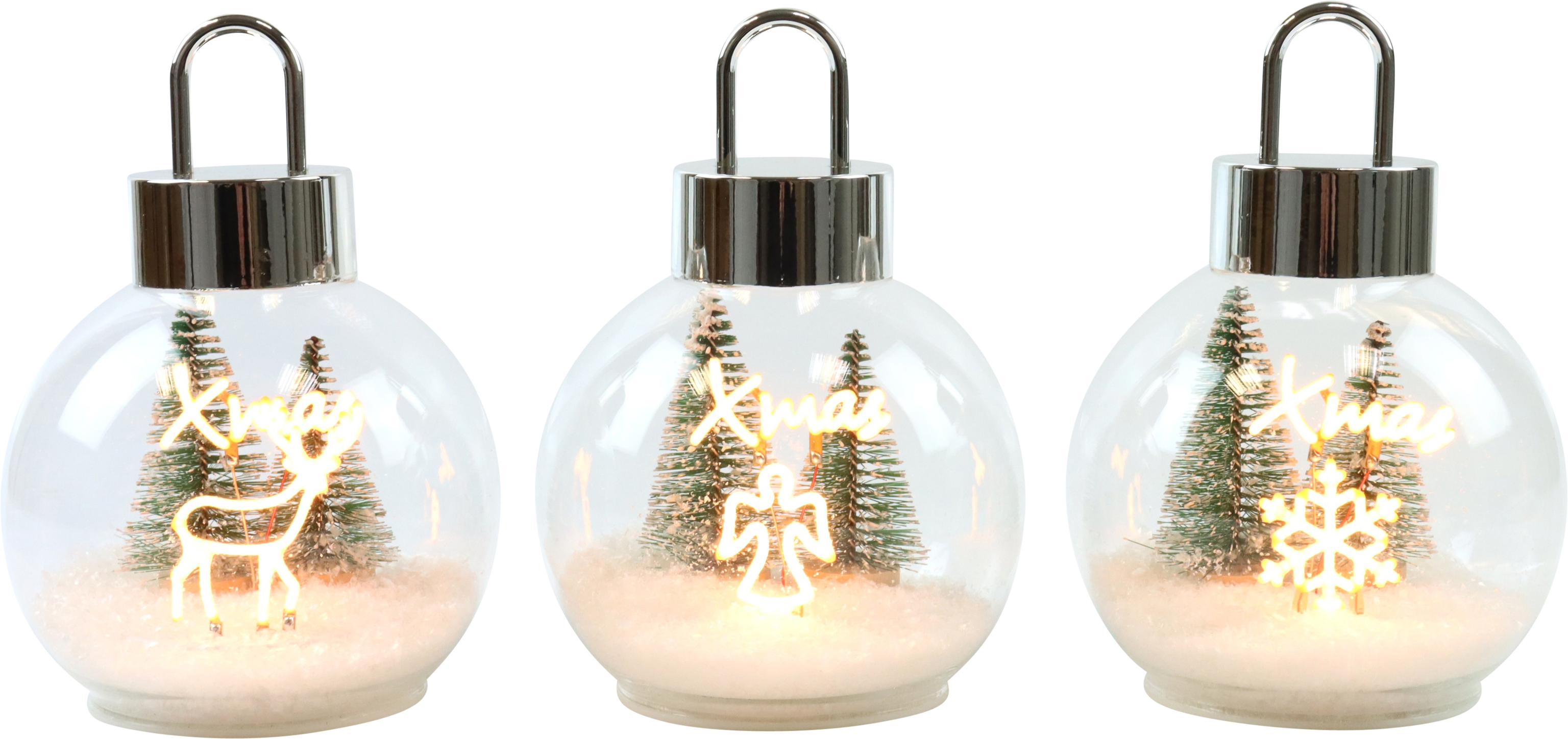 LEUCHTKUGELN SNOWLIGHT  S/3