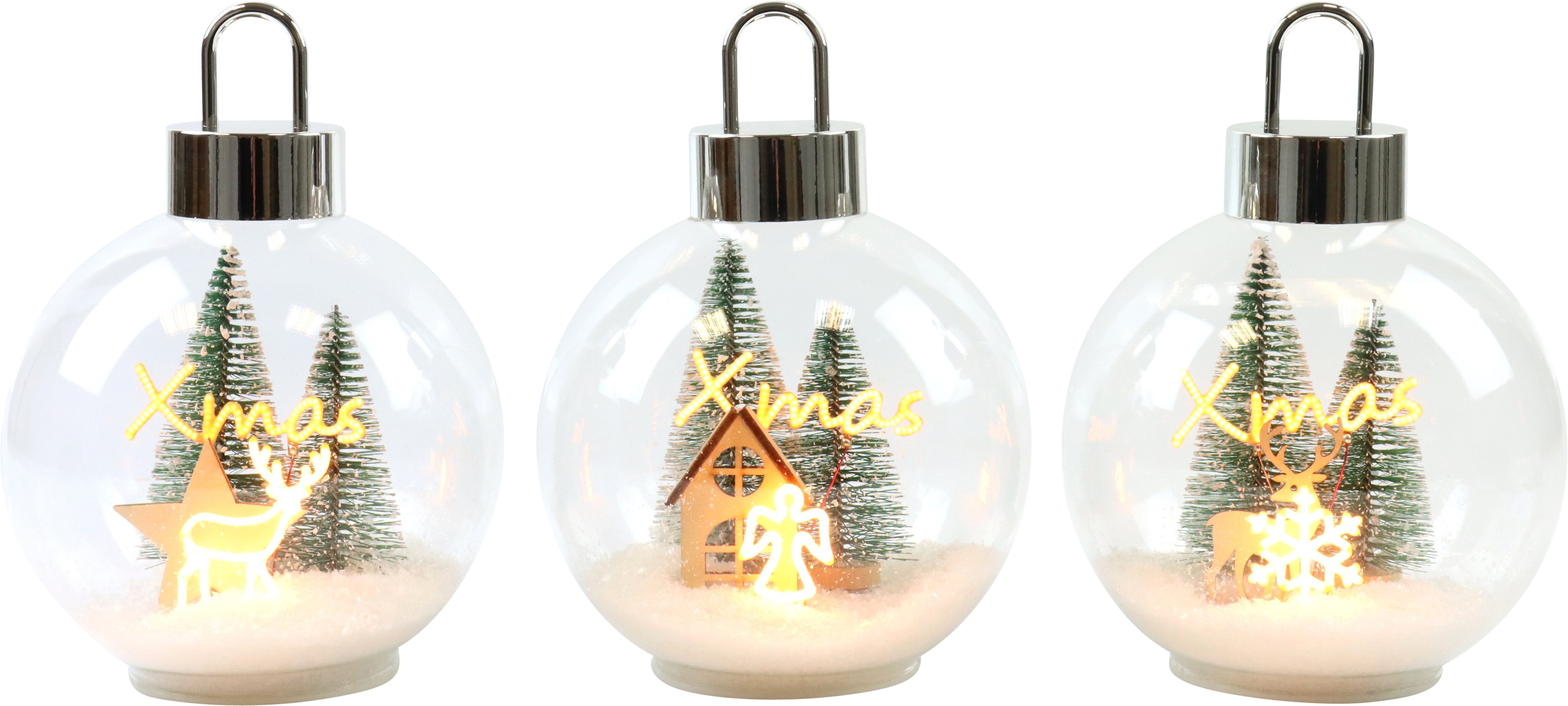 LEUCHTKUGELN SNOWLIGHT  S/3