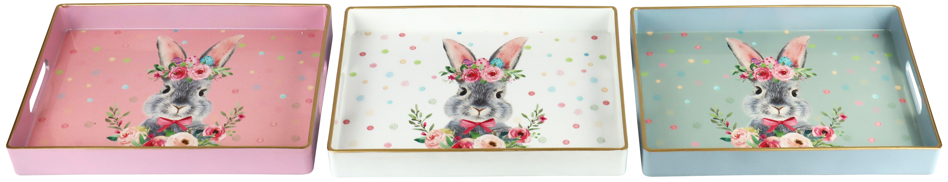 TABLETTS FLORAL RABBIT  S/3
